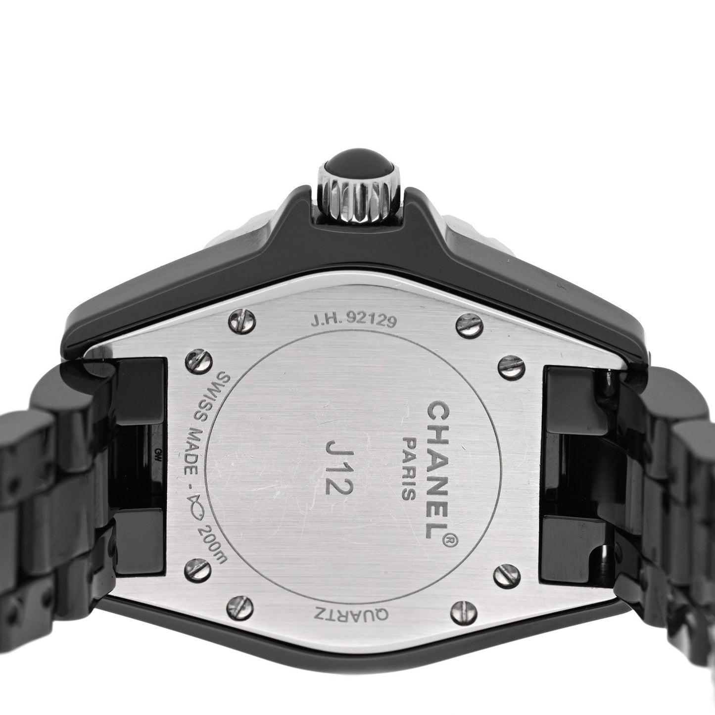 Stainless Steel Ceramic Diamond Dial 33mm J12 Quartz Watch Black