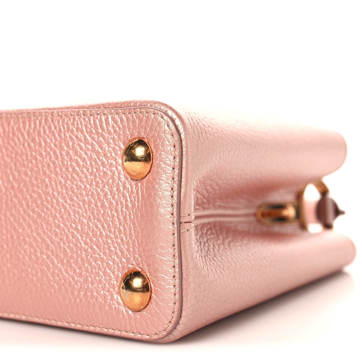 Metallic Taurillon Capucines BB Pearly Pink