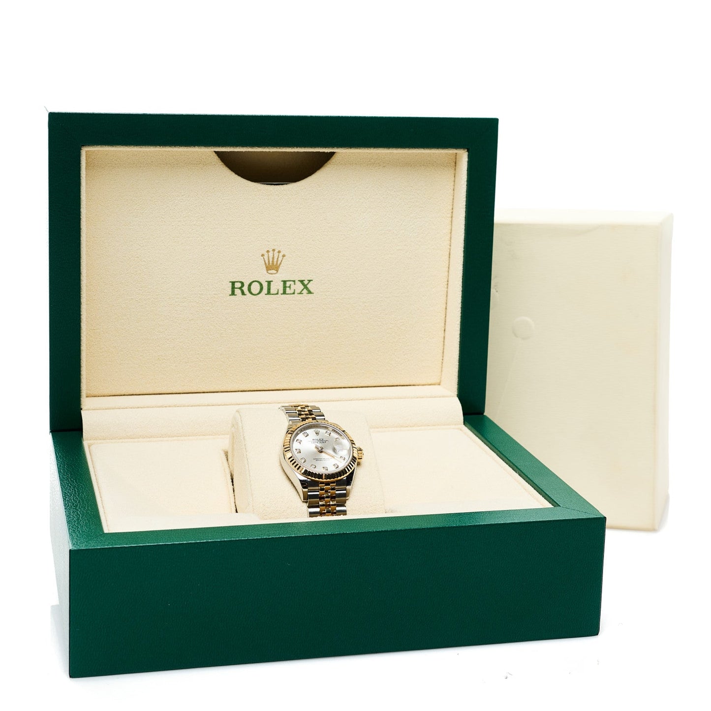 Stainless Steel 18K Yellow Gold Diamond 28mm Oyster Perpetual Datejust Watch Silver 279173