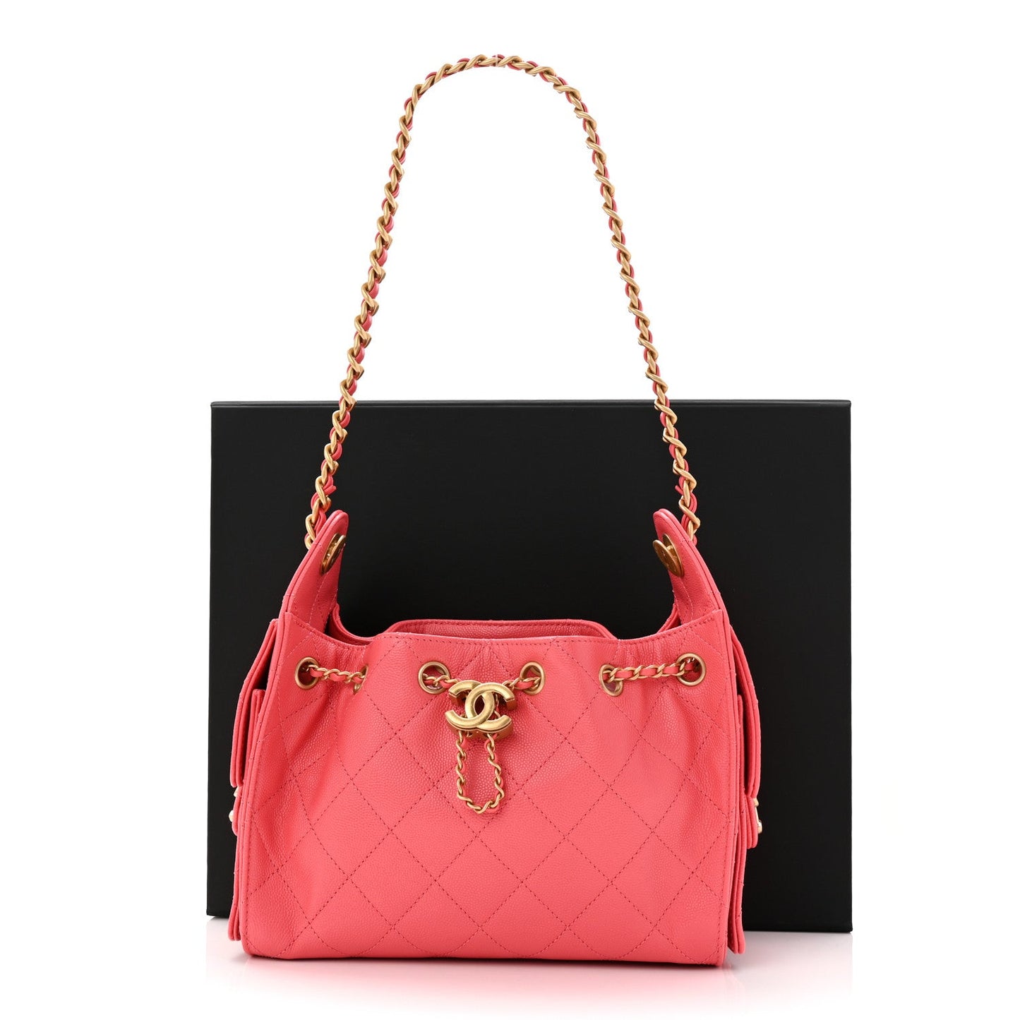 Caviar Quilted Mini Chanel 25 Handbag Coral