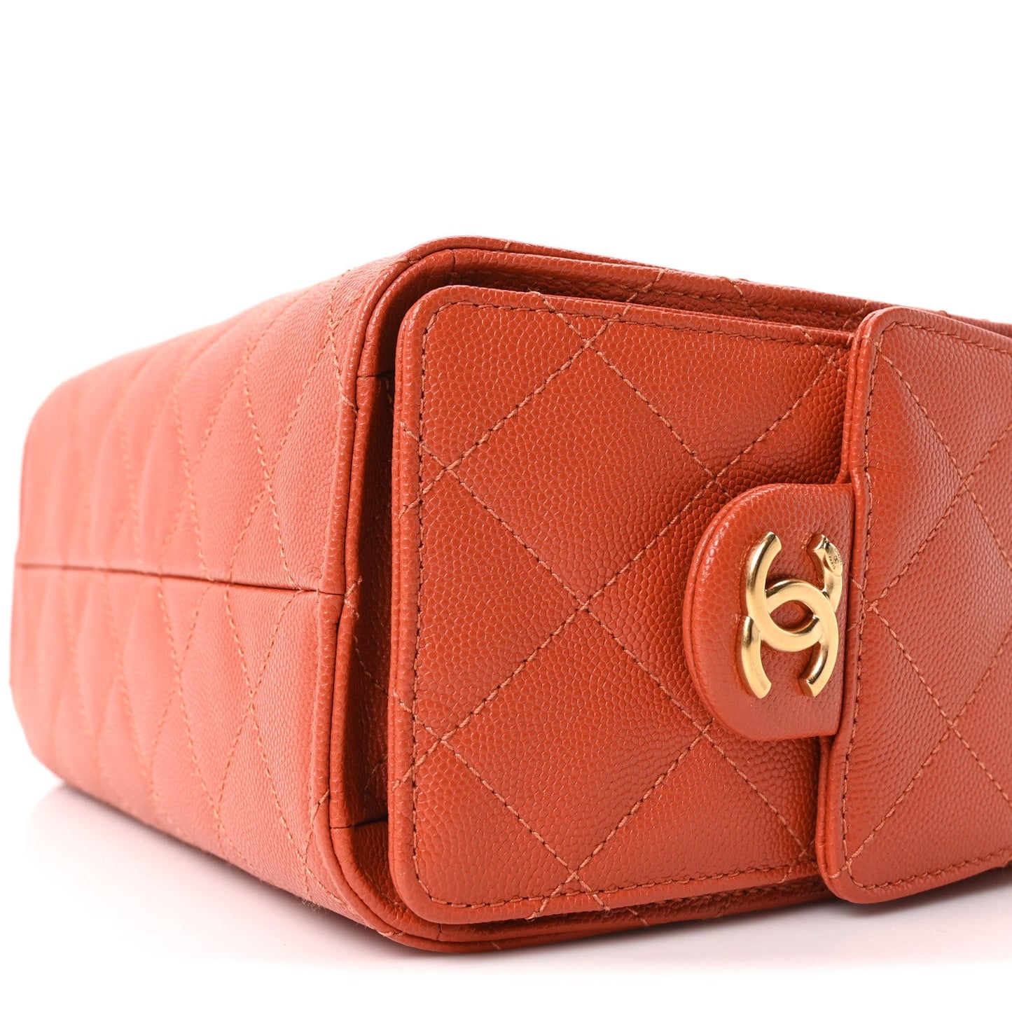 Caviar Quilted Mini Chanel 25 Handbag Dark Orange