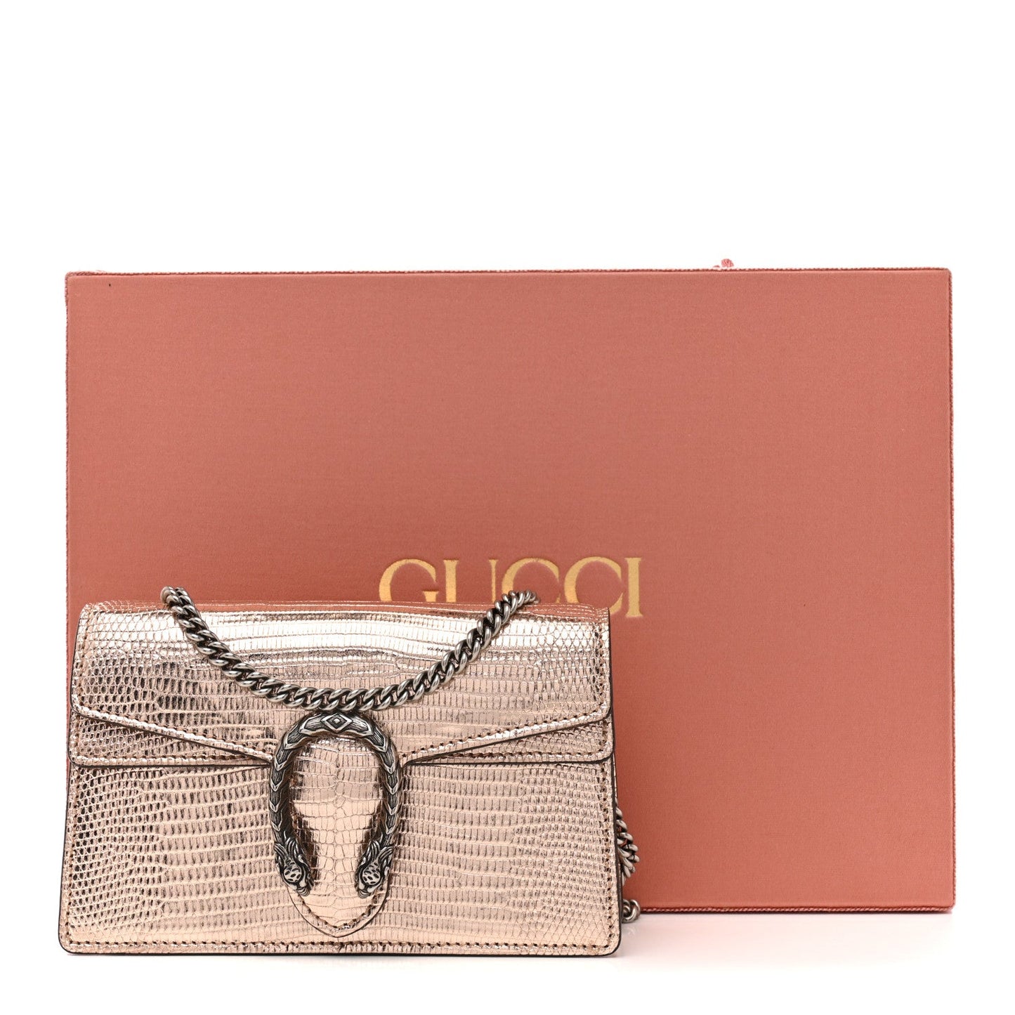 Metallic Lizard Super Mini Dionysus Bag Rame