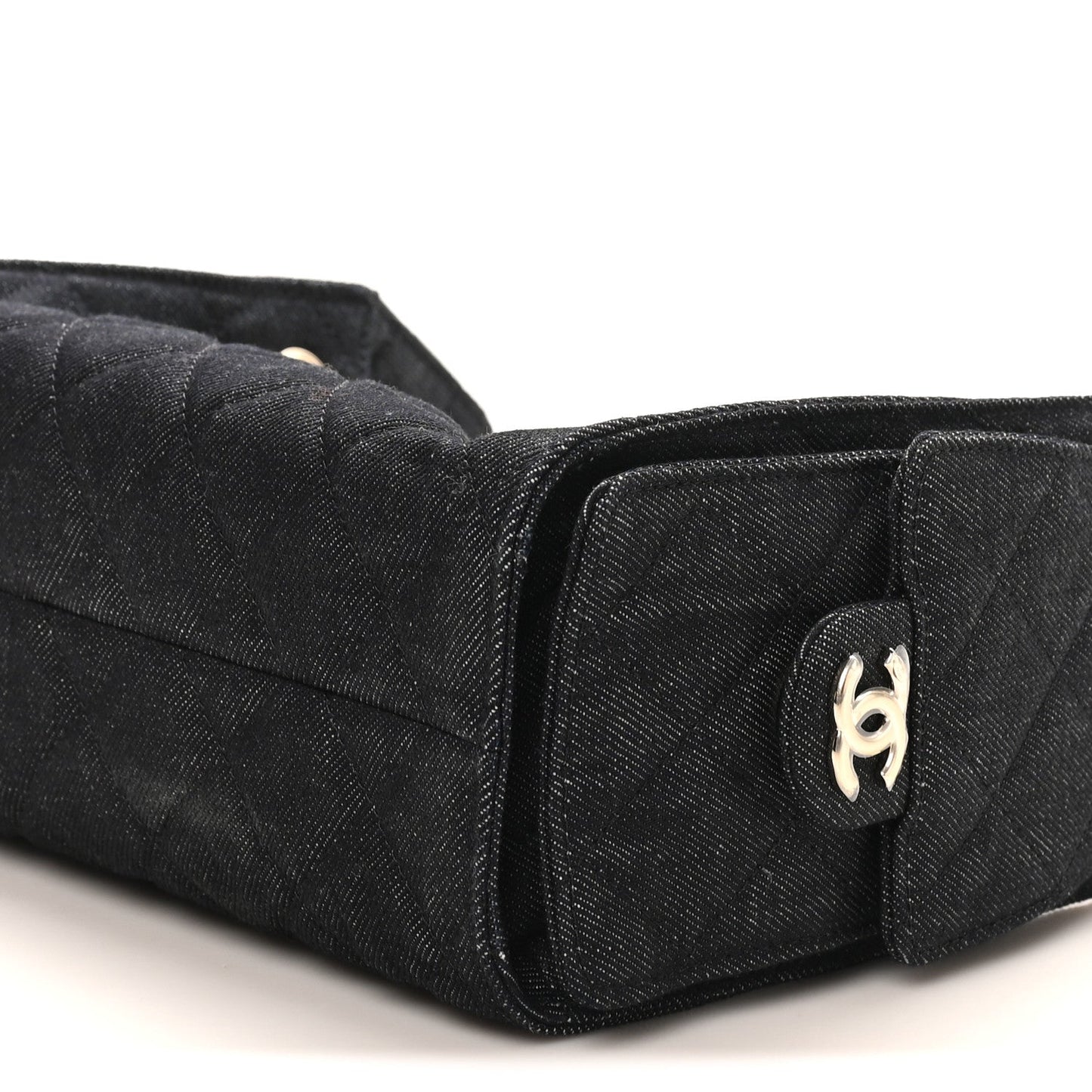 Denim Quilted Mini Chanel 25 Handbag Dark Blue