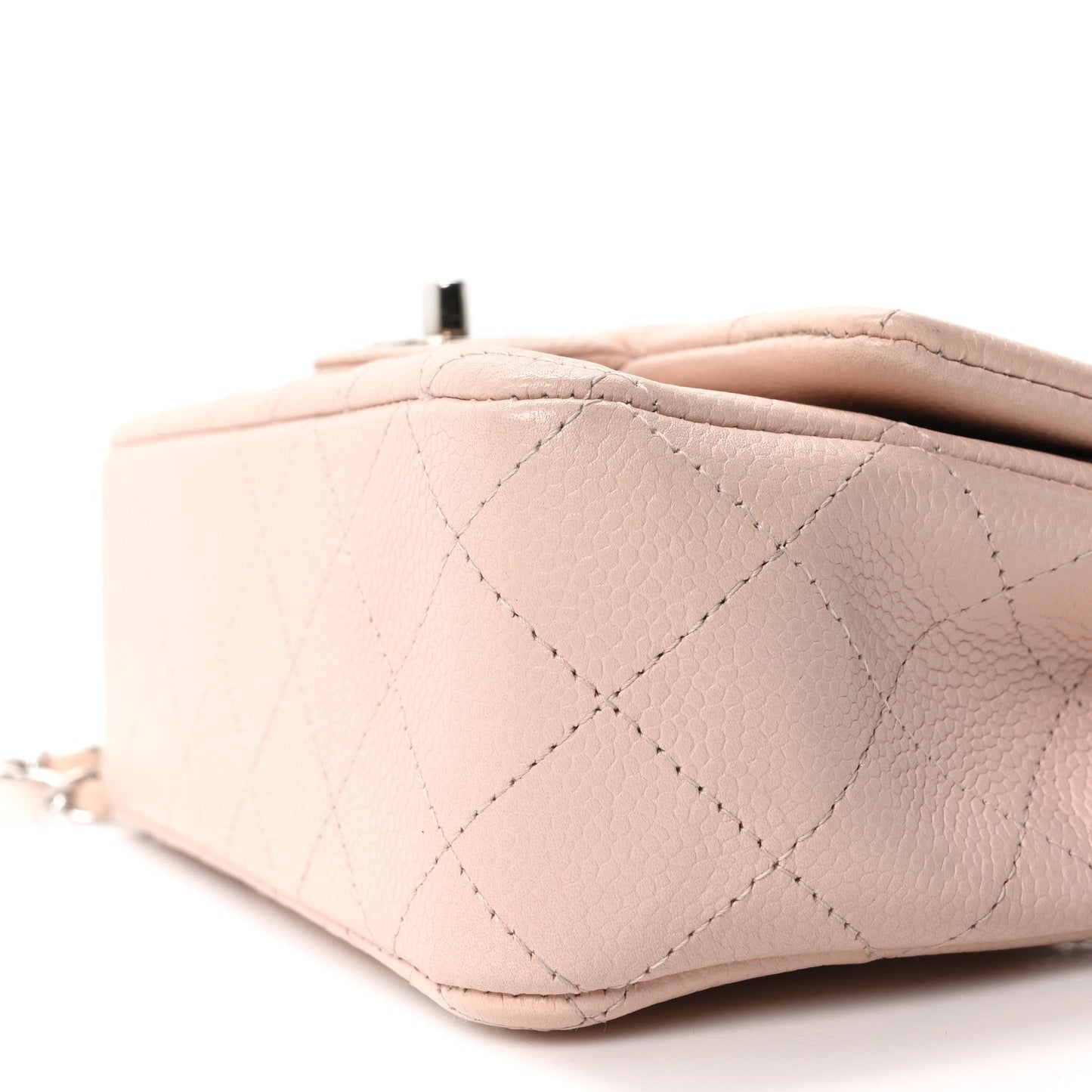 Caviar Quilted Mini Rectangular Flap Light Pink