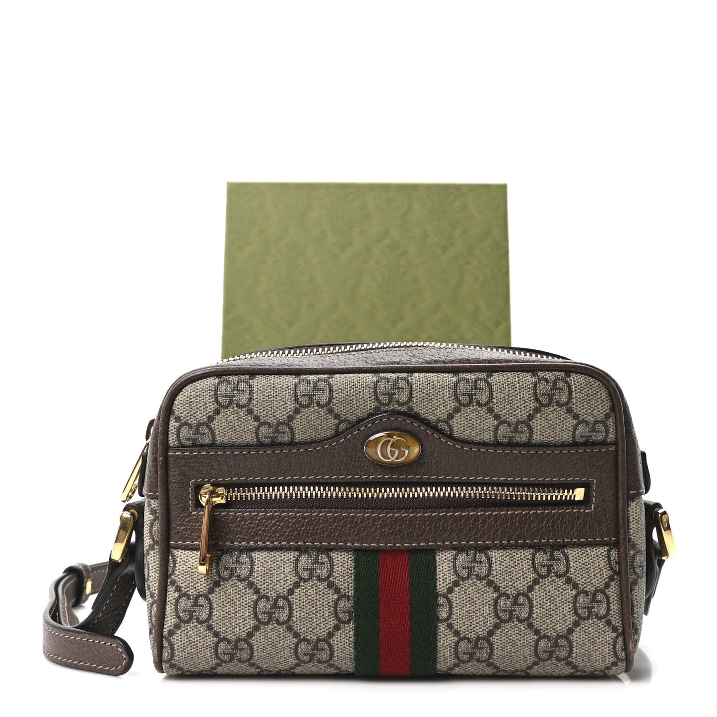 GG Supreme Monogram Web Mini Ophidia Shoulder Bag Brown