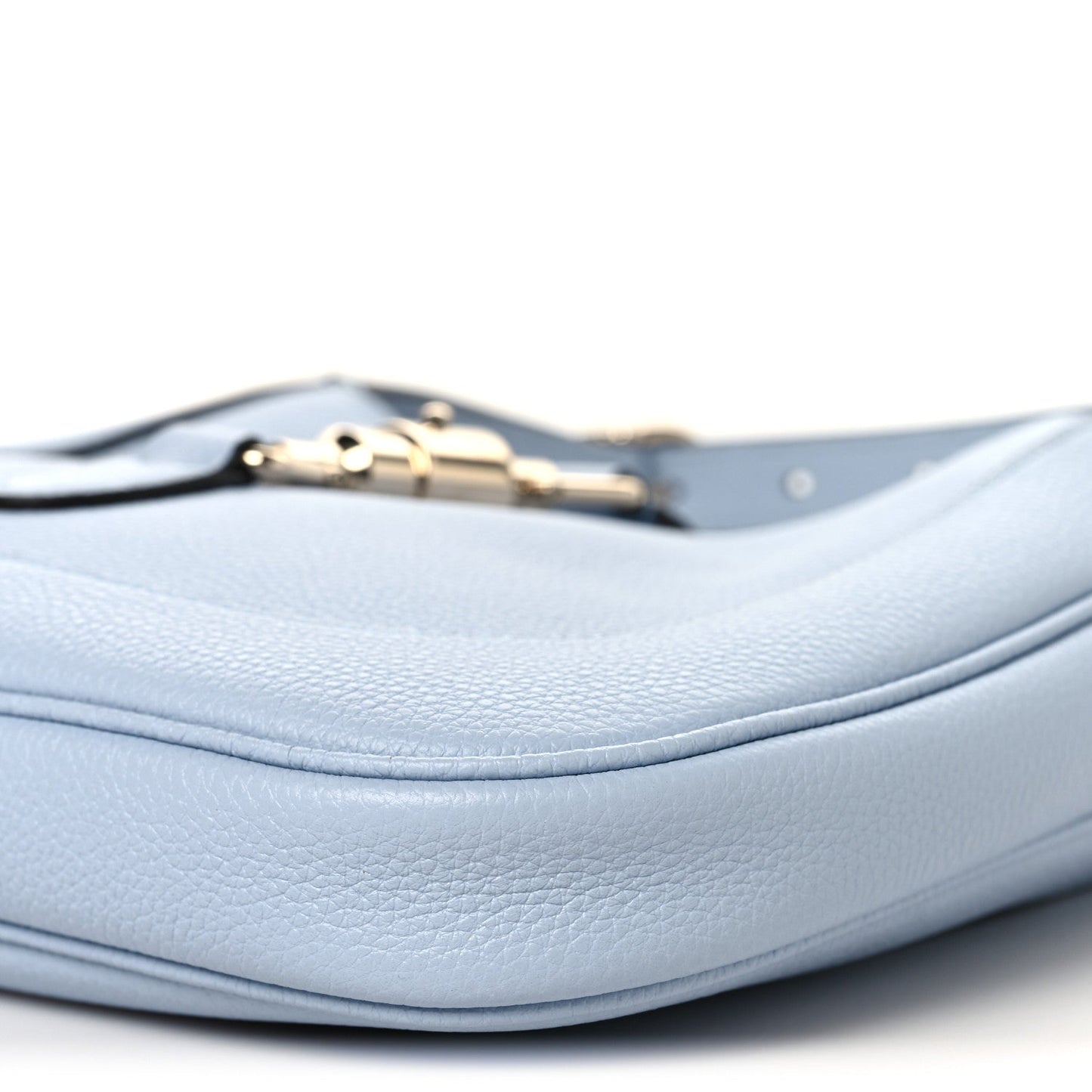 Grained Calfskin Web Medium Jackie 1961 Hobo Light Blue