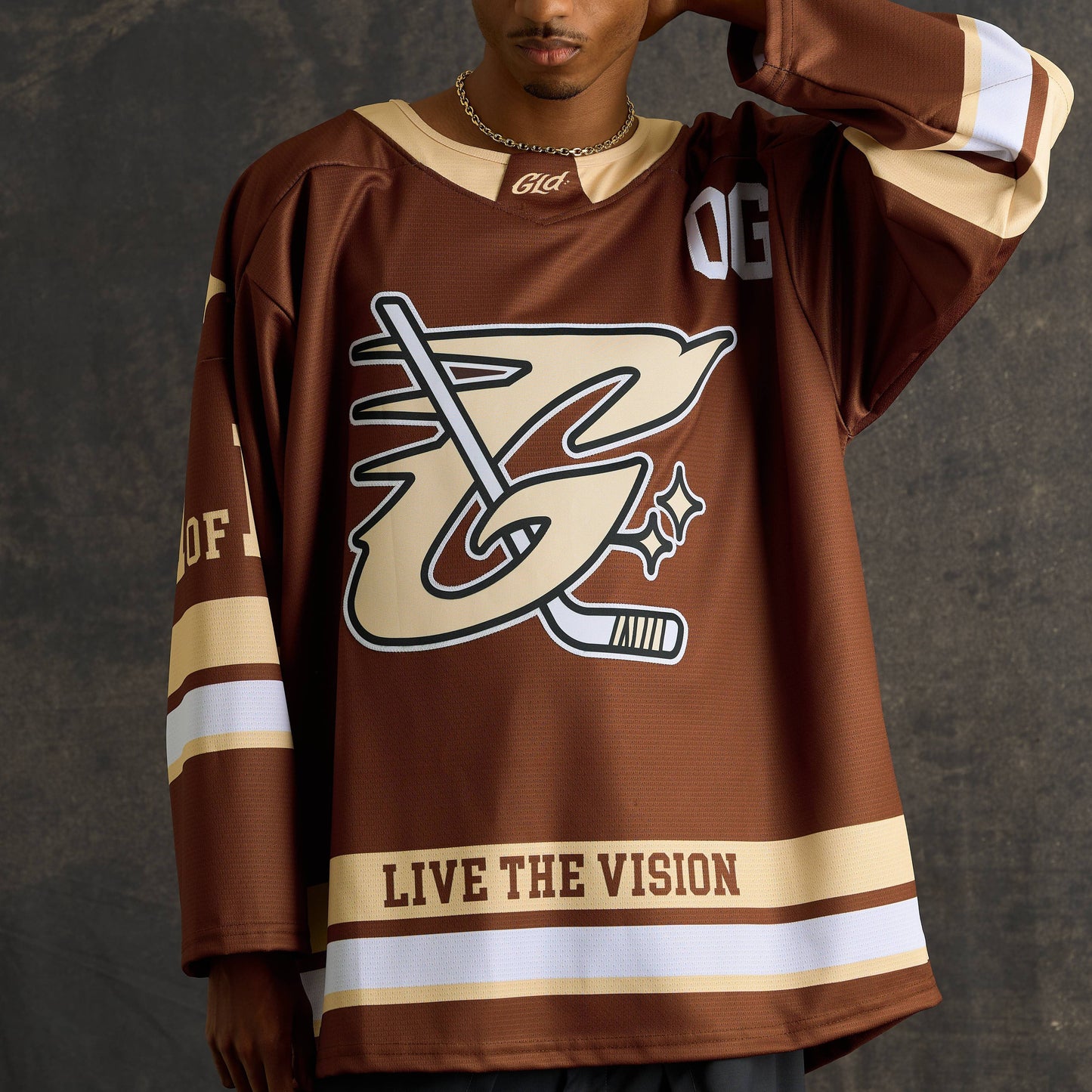 GLD Brown and Cream Hockey Jersey