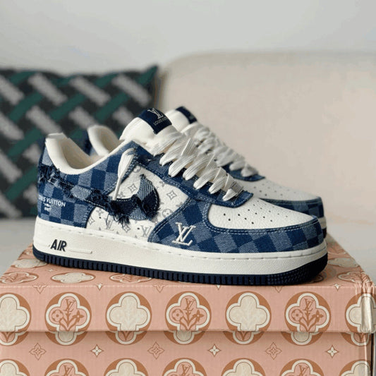 Louis Vuitton x Nike Air Force 1 Low ¡°Blue Damier Denim¡±
