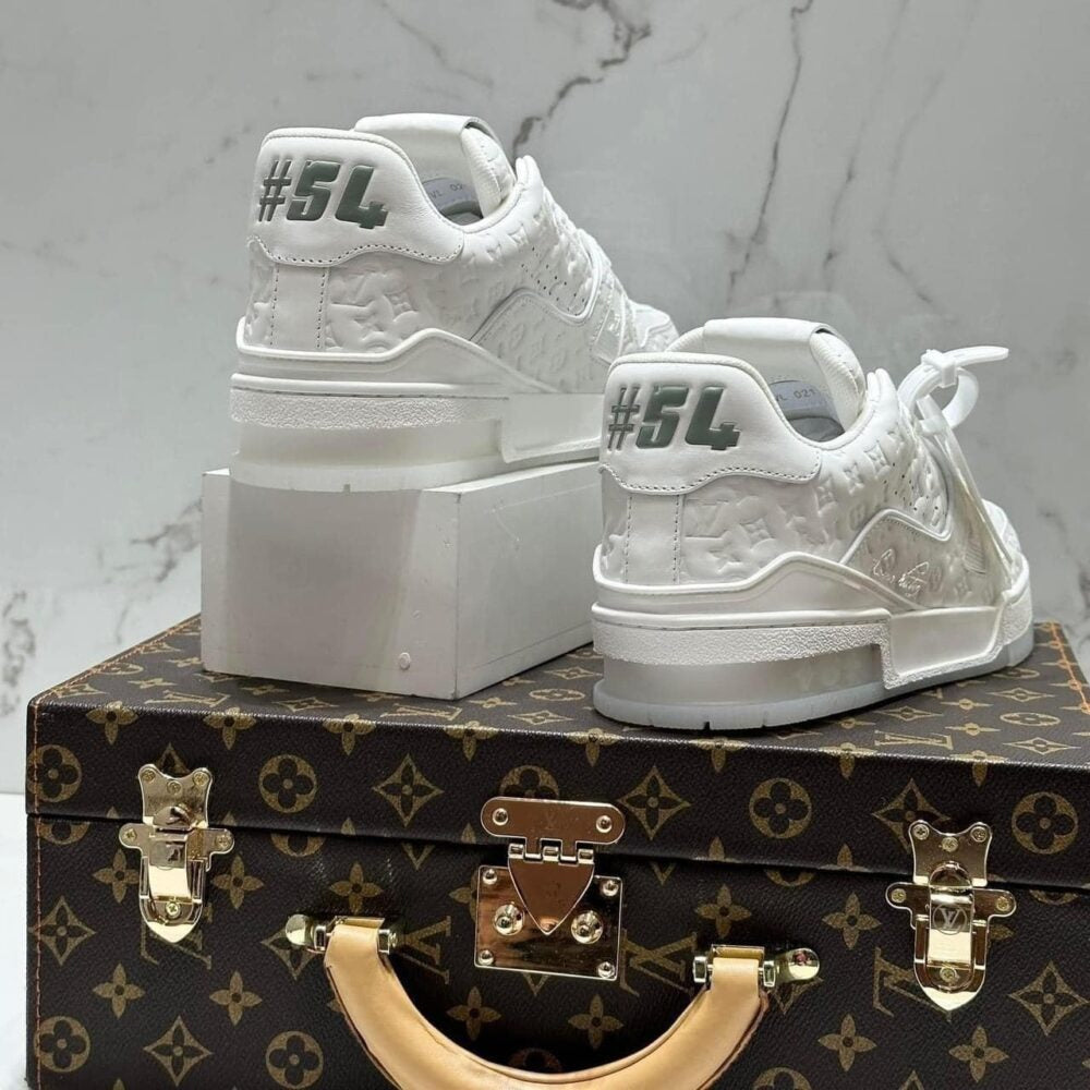 Louis Vuitton LV Trainer Sneaker ¨C Triple White Monogram Embossed Edition