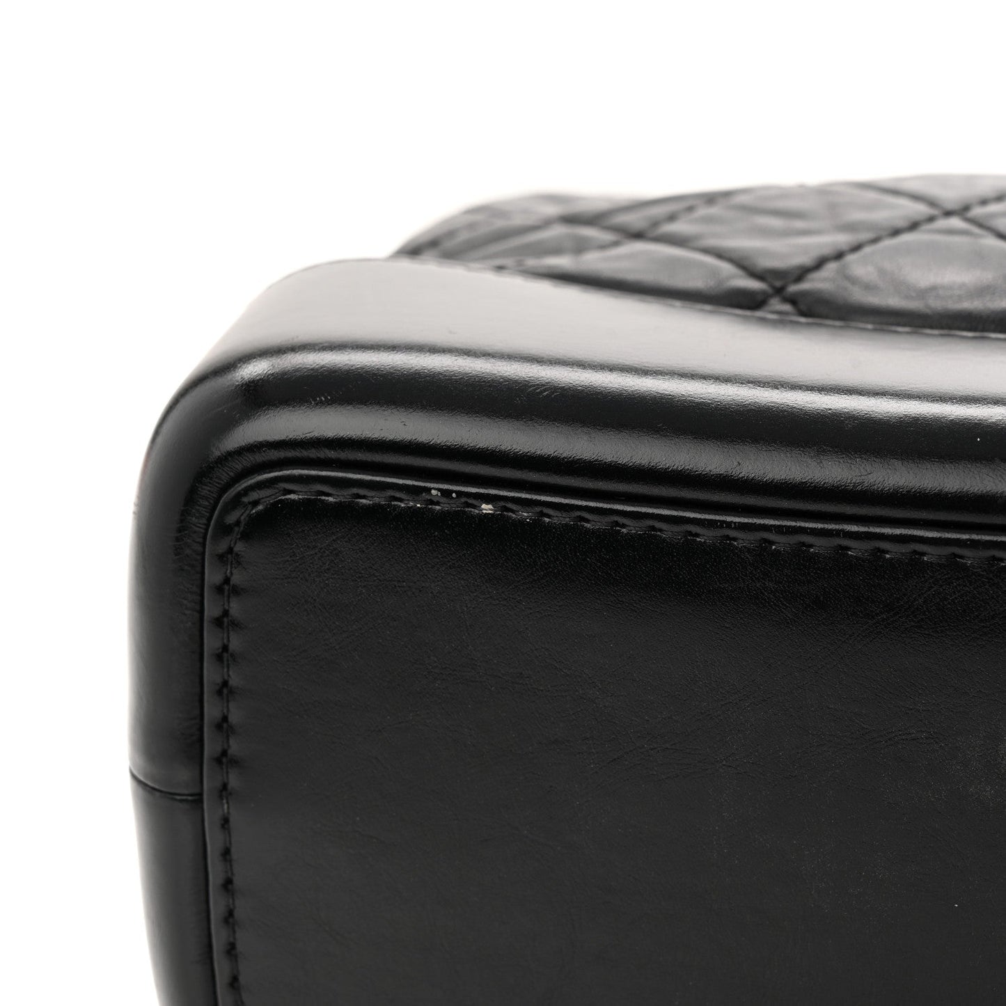 Aged Calfskin Quilted Small Gabrielle Backpack Black