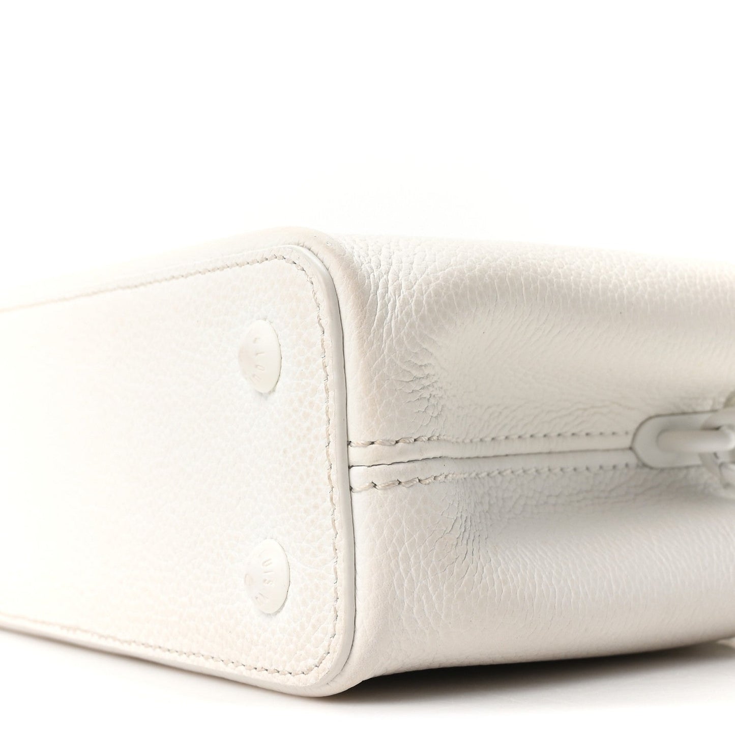 Taurillon Capucines East West Mini Optic White