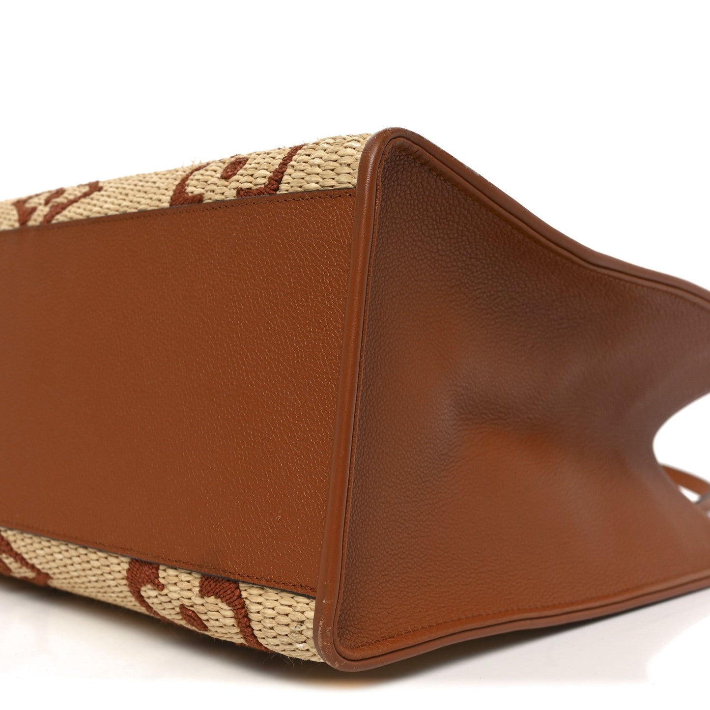 Raffia Calfskin Monogram Giant Onthego GM Tan