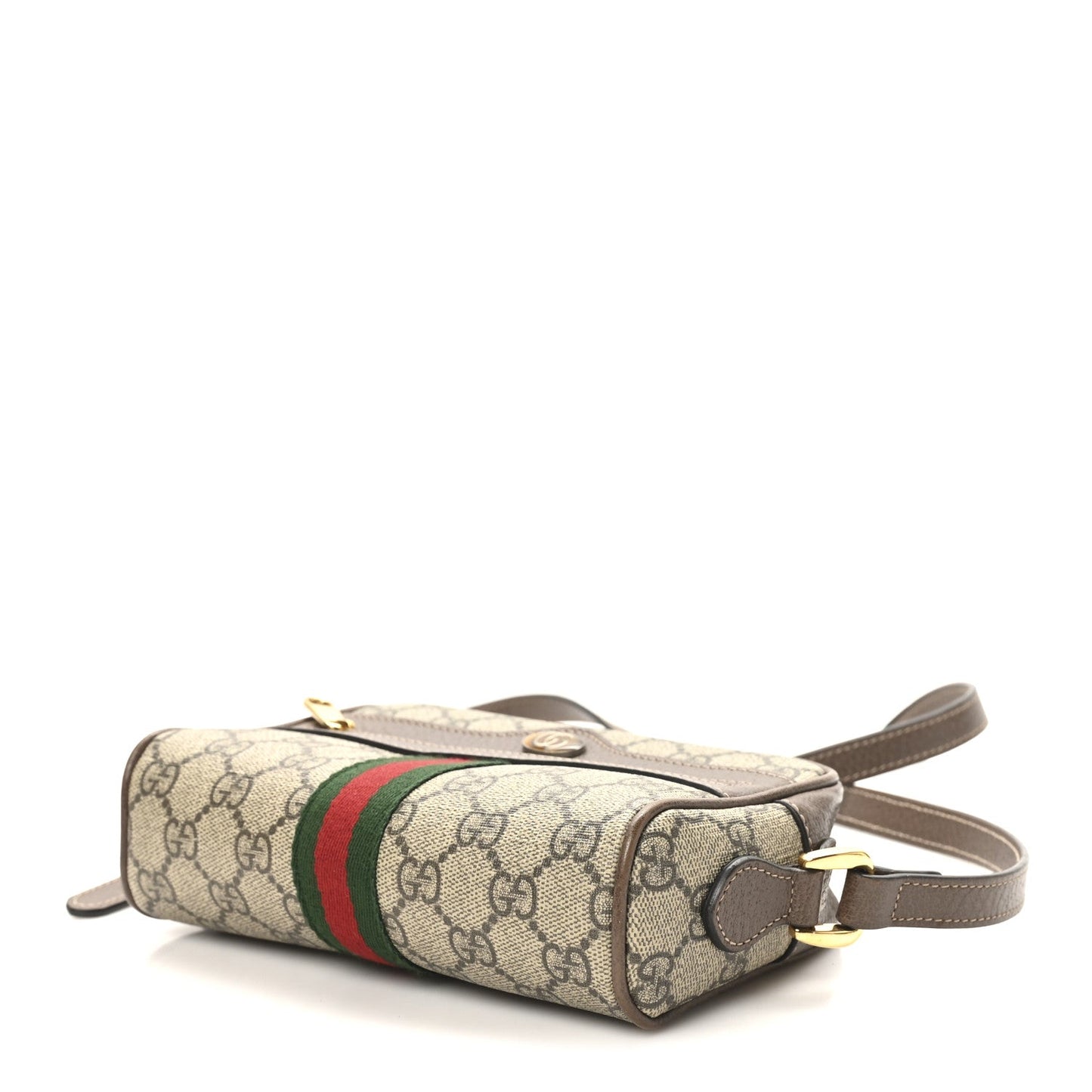 GG Supreme Monogram Web Mini Ophidia Shoulder Bag Brown