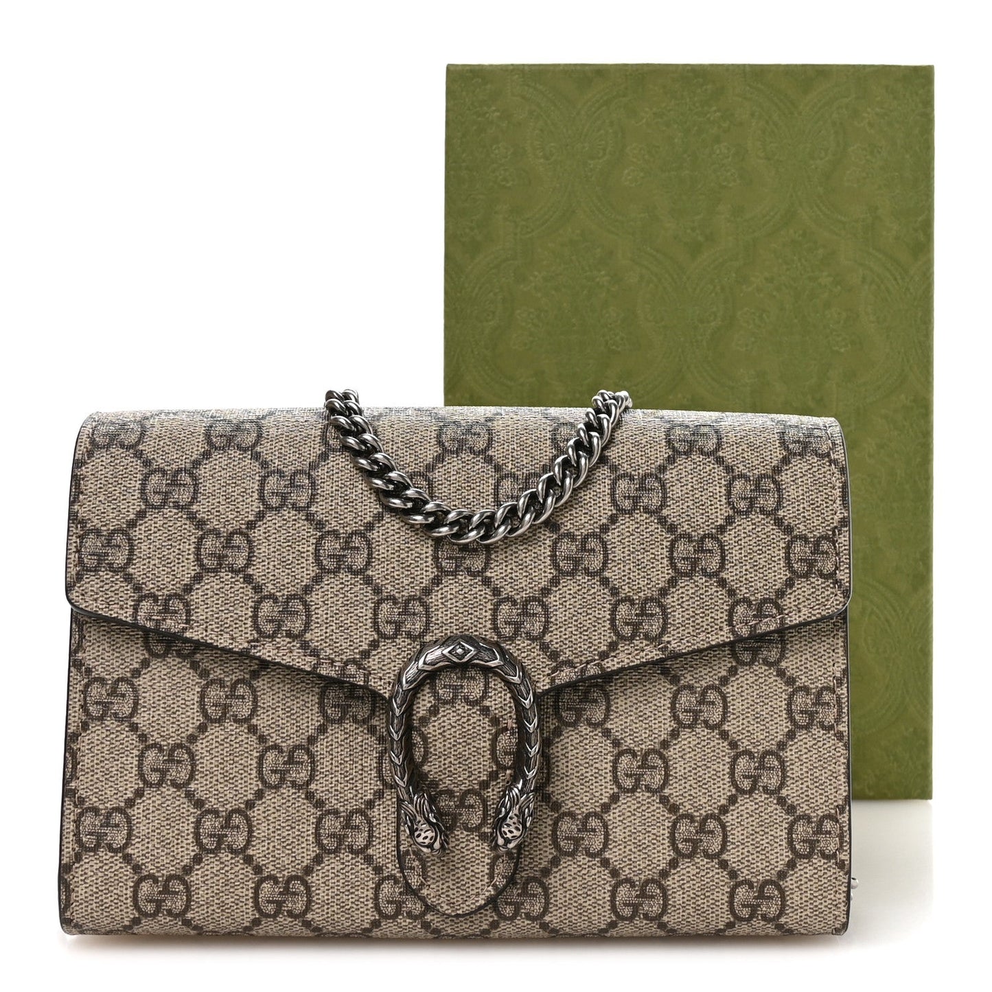 GG Supreme Monogram Mini Dionysus Chain Wallet Beige Taupe