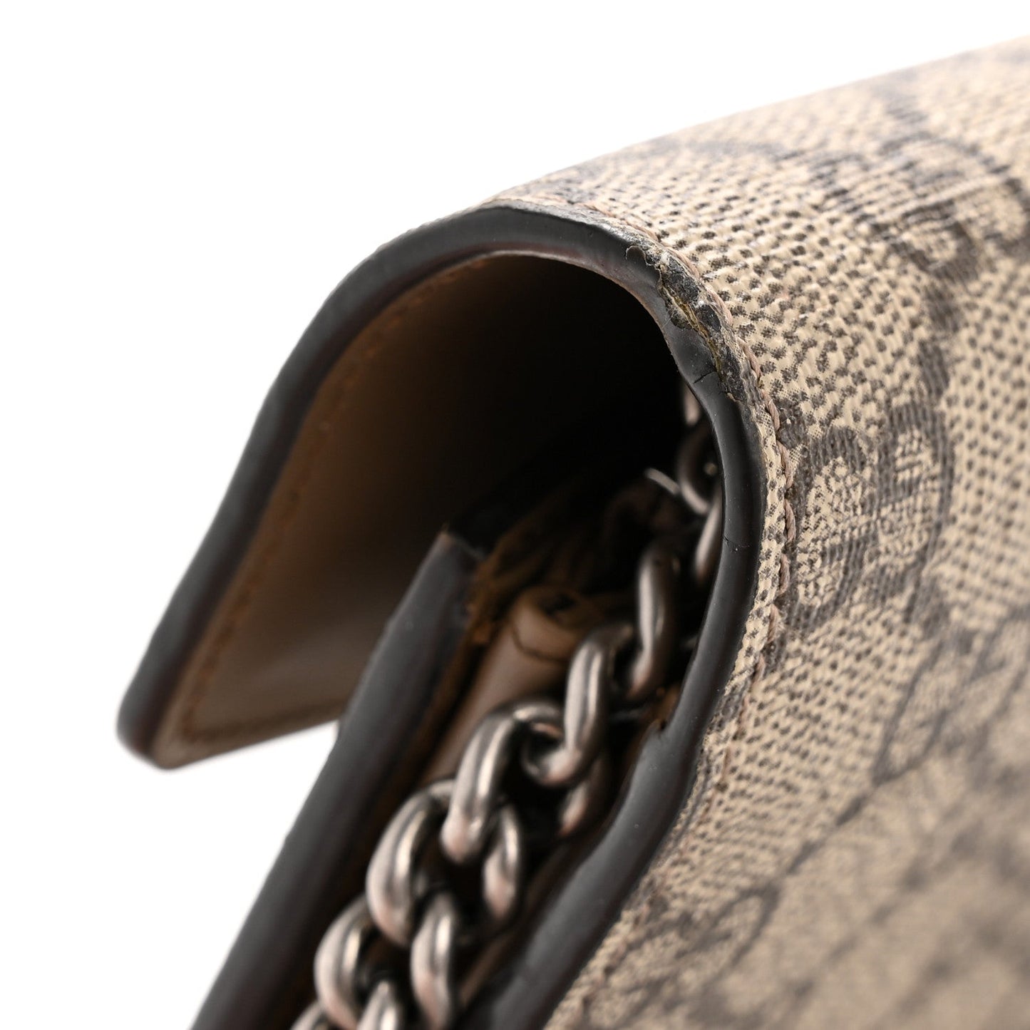 GG Supreme Monogram Mini Dionysus Chain Wallet Beige Taupe