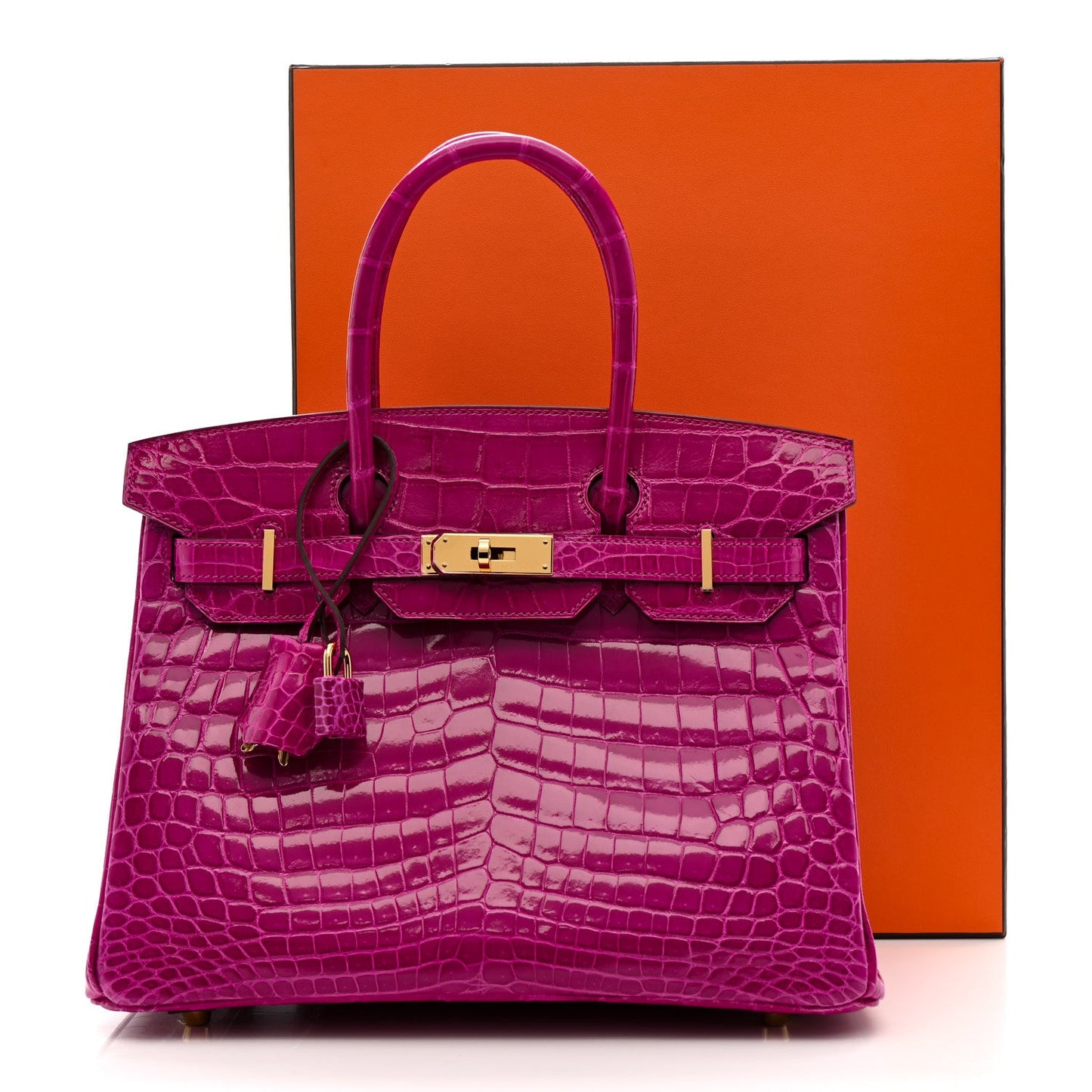 Shiny Niloticus Crocodile Birkin 30 Rose Scheherazade