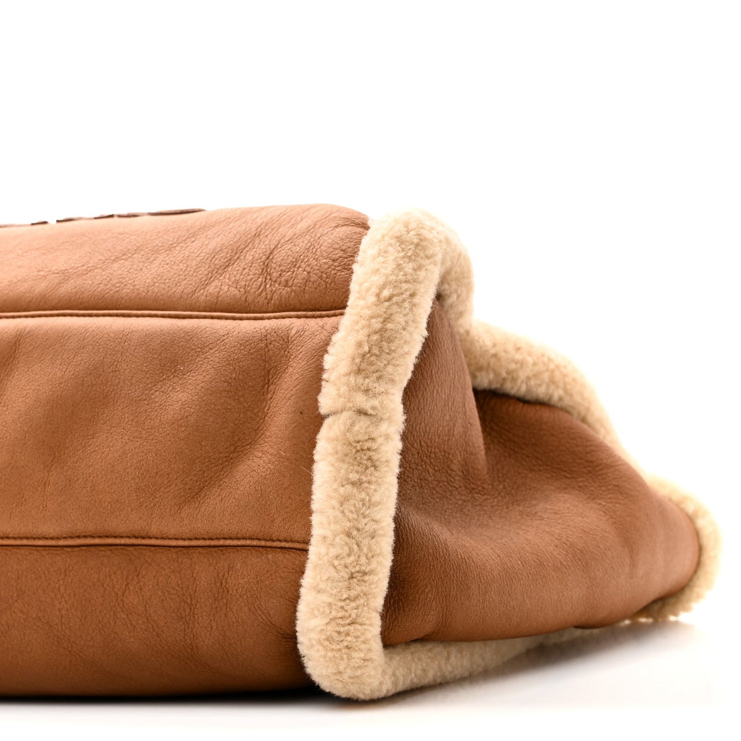Lambskin Shearling Medium Deauville Tote Brown