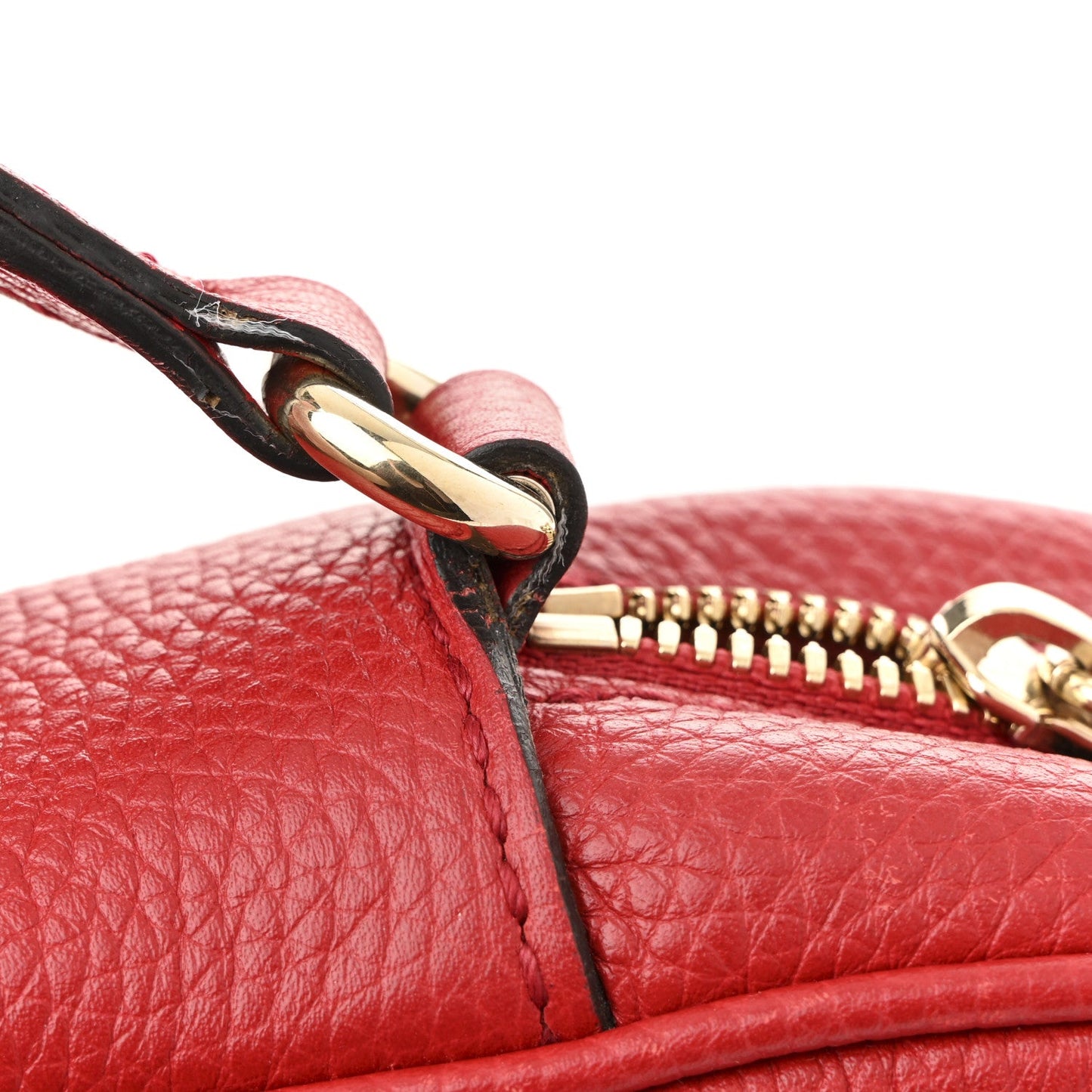 Pebbled Calfskin Small Soho Disco Bag Tabasco Red