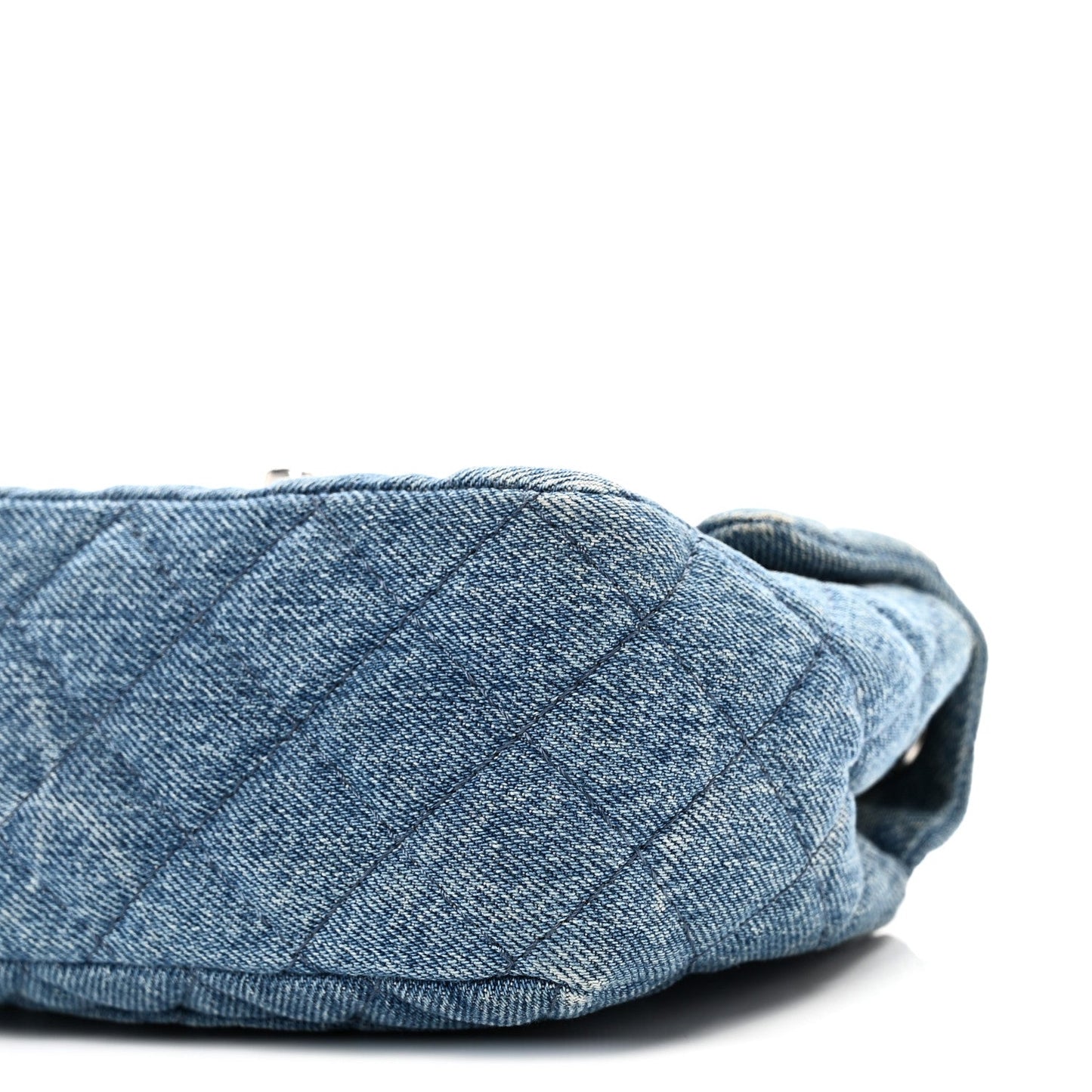Denim CC Quilted Mini Square Flap Blue