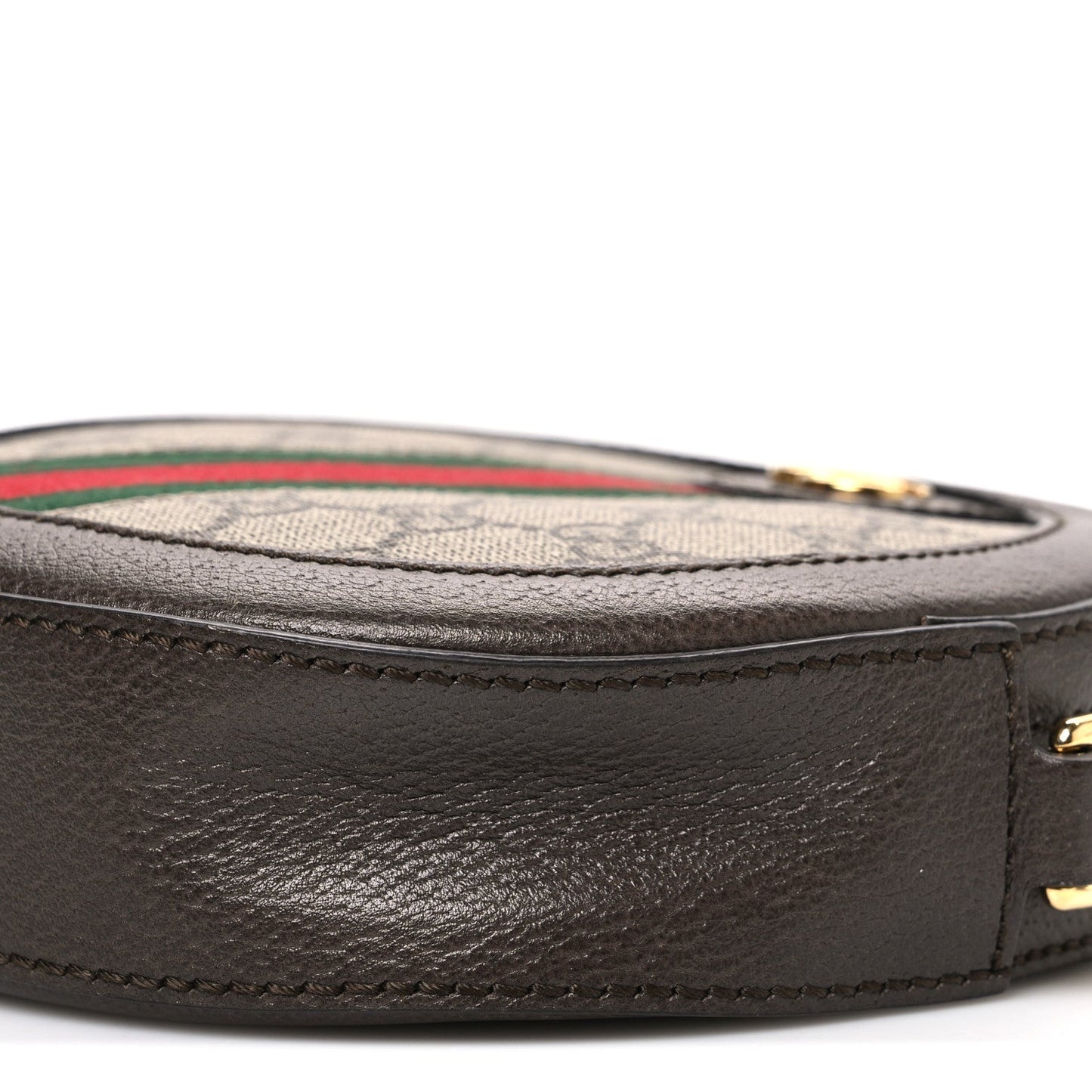 GG Supreme Monogram Web Mini Ophidia Round Shoulder Bag Brown
