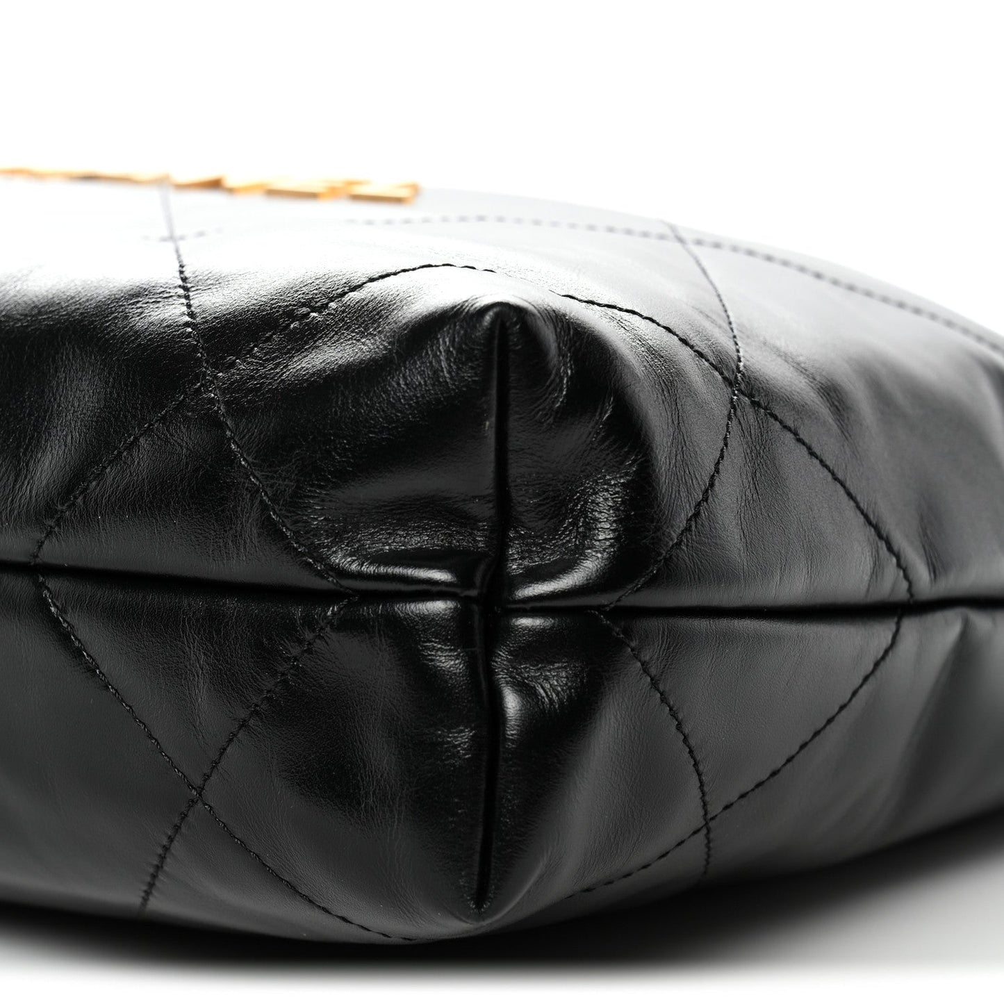 Shiny Calfskin Quilted Small Chanel 22 Black