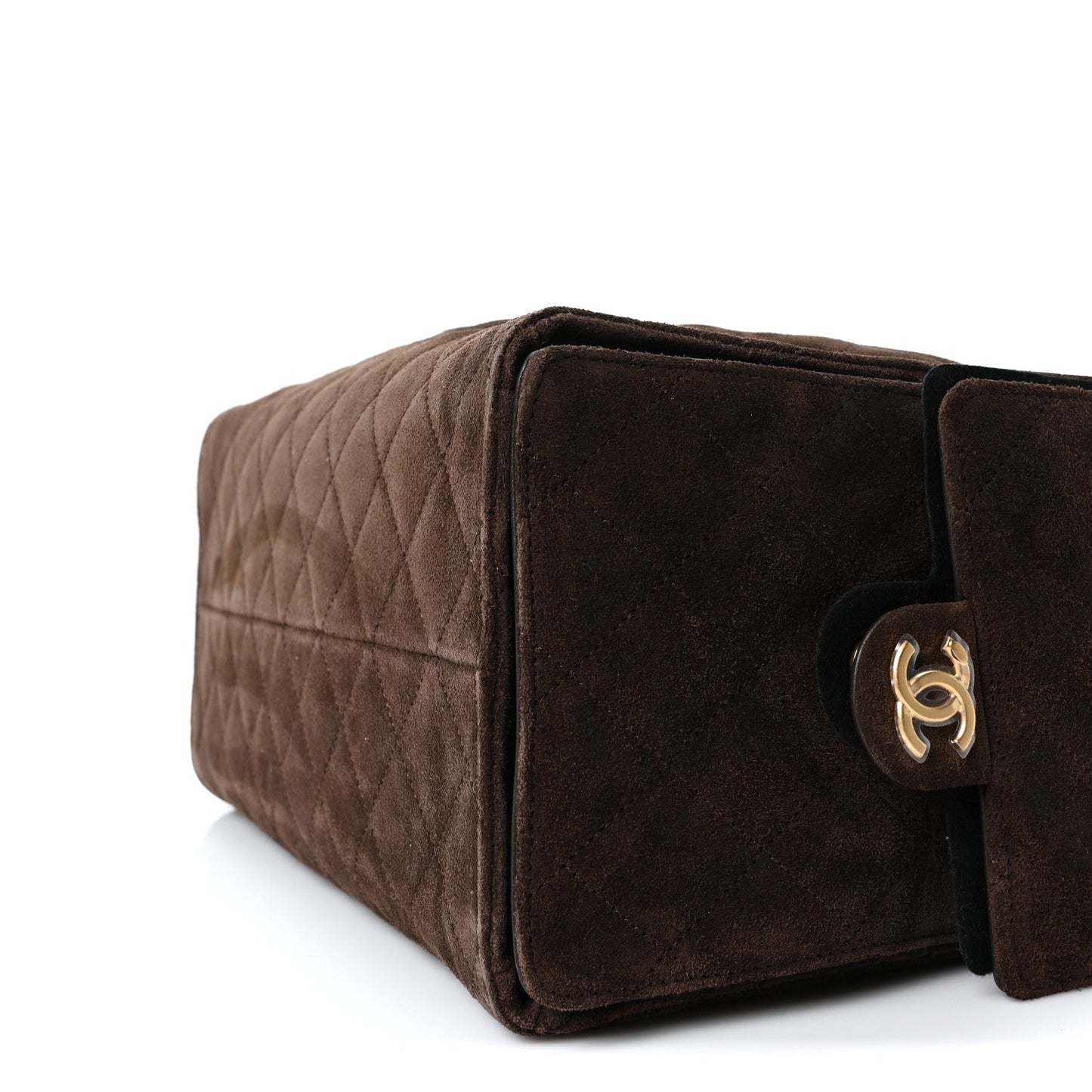 Suede Quilted Medium Chanel 25 Handbag Dark Brown
