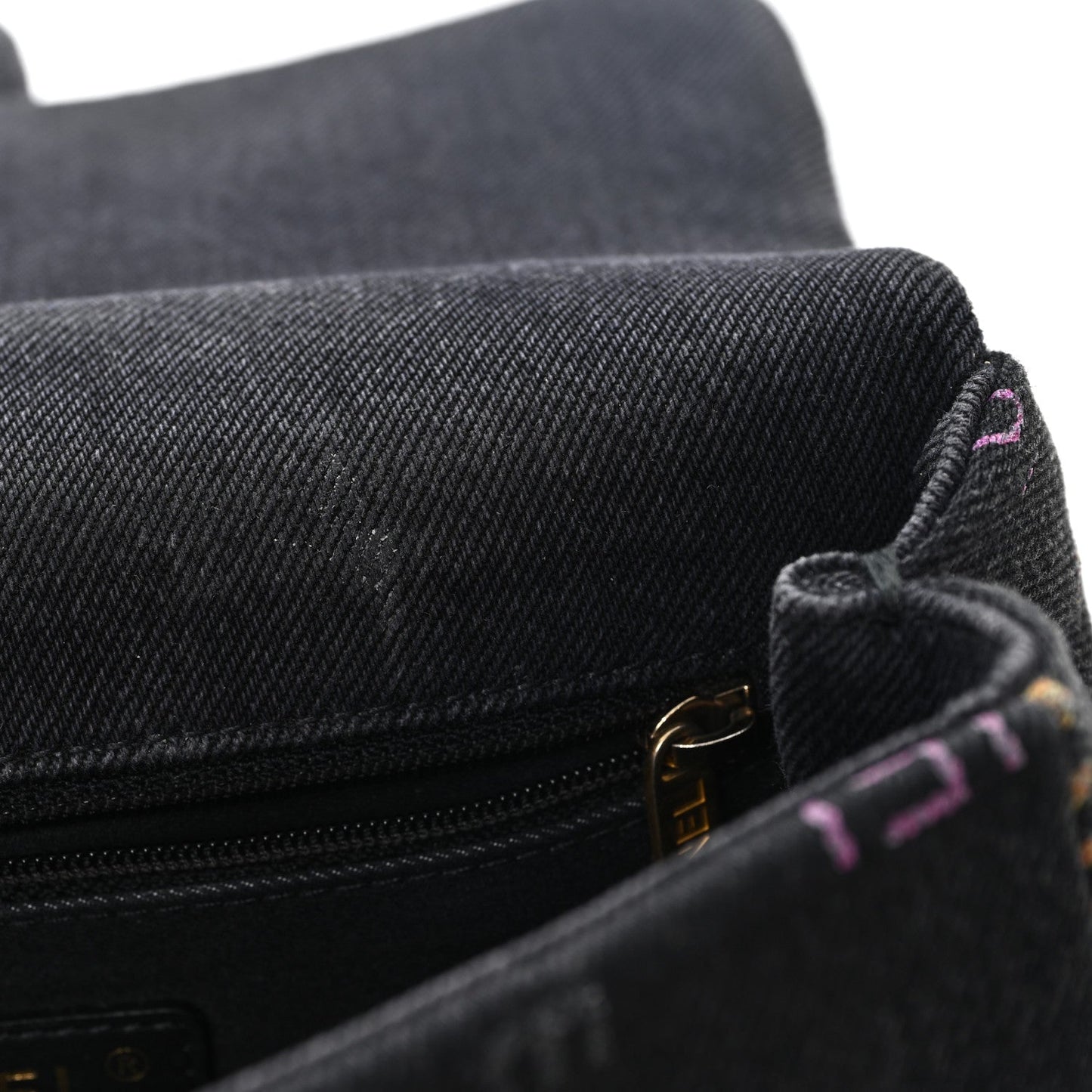 Denim Quilted Denim Mood Mini Rectangular Flap Black Multicolor