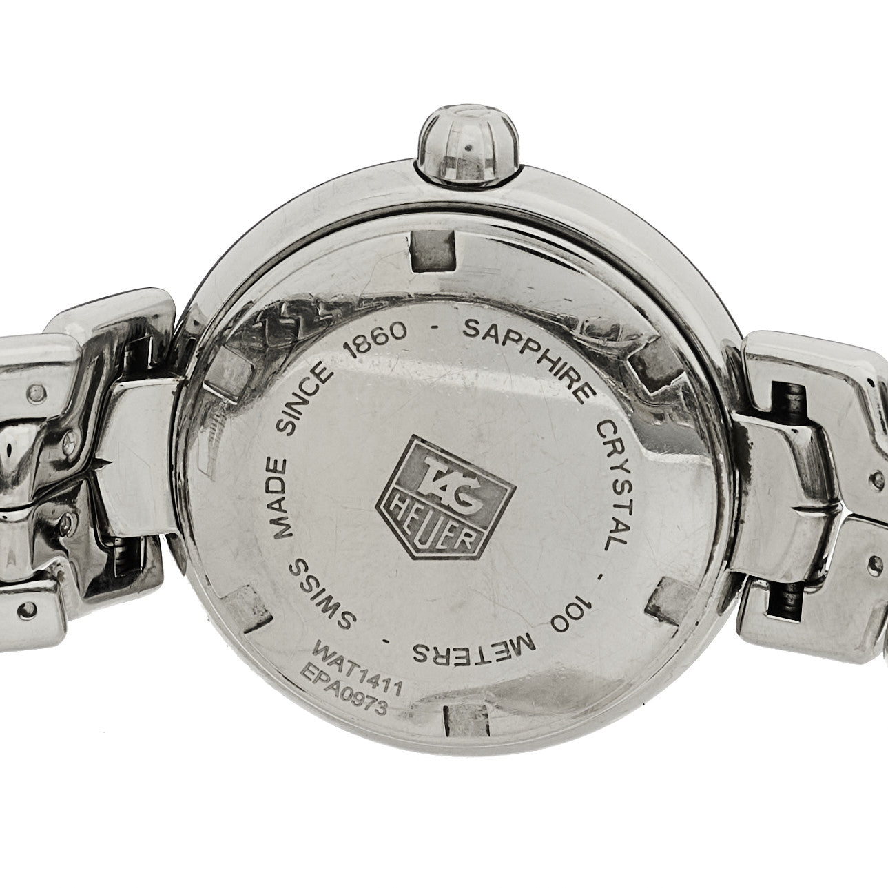 Stainless Steel Diamond 29mm Link Lady Quartz Watch Silver WAT1411