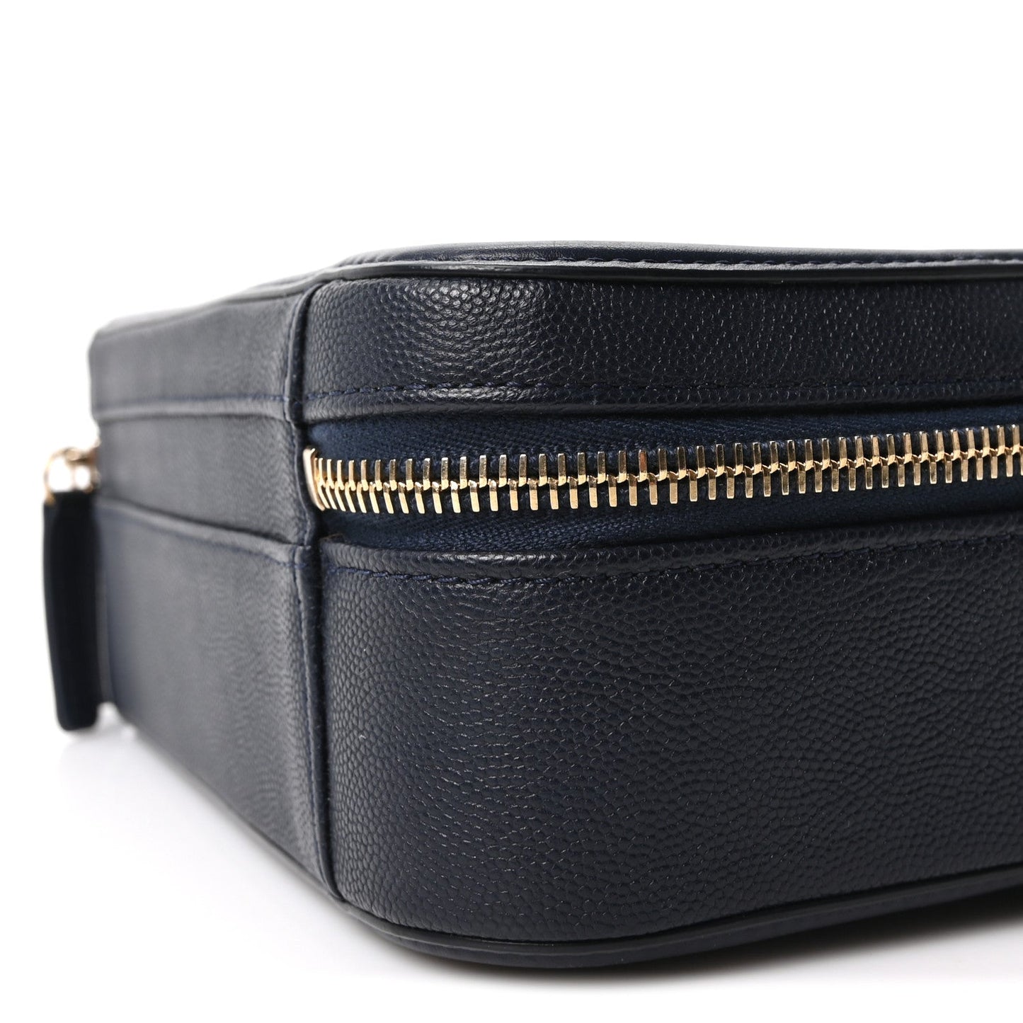 Caviar Quilted Medium CC Filigree Vanity Case Navy