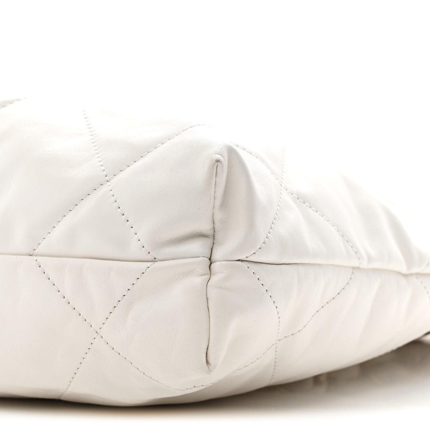 Shiny Calfskin Quilted Small Chanel 22 White