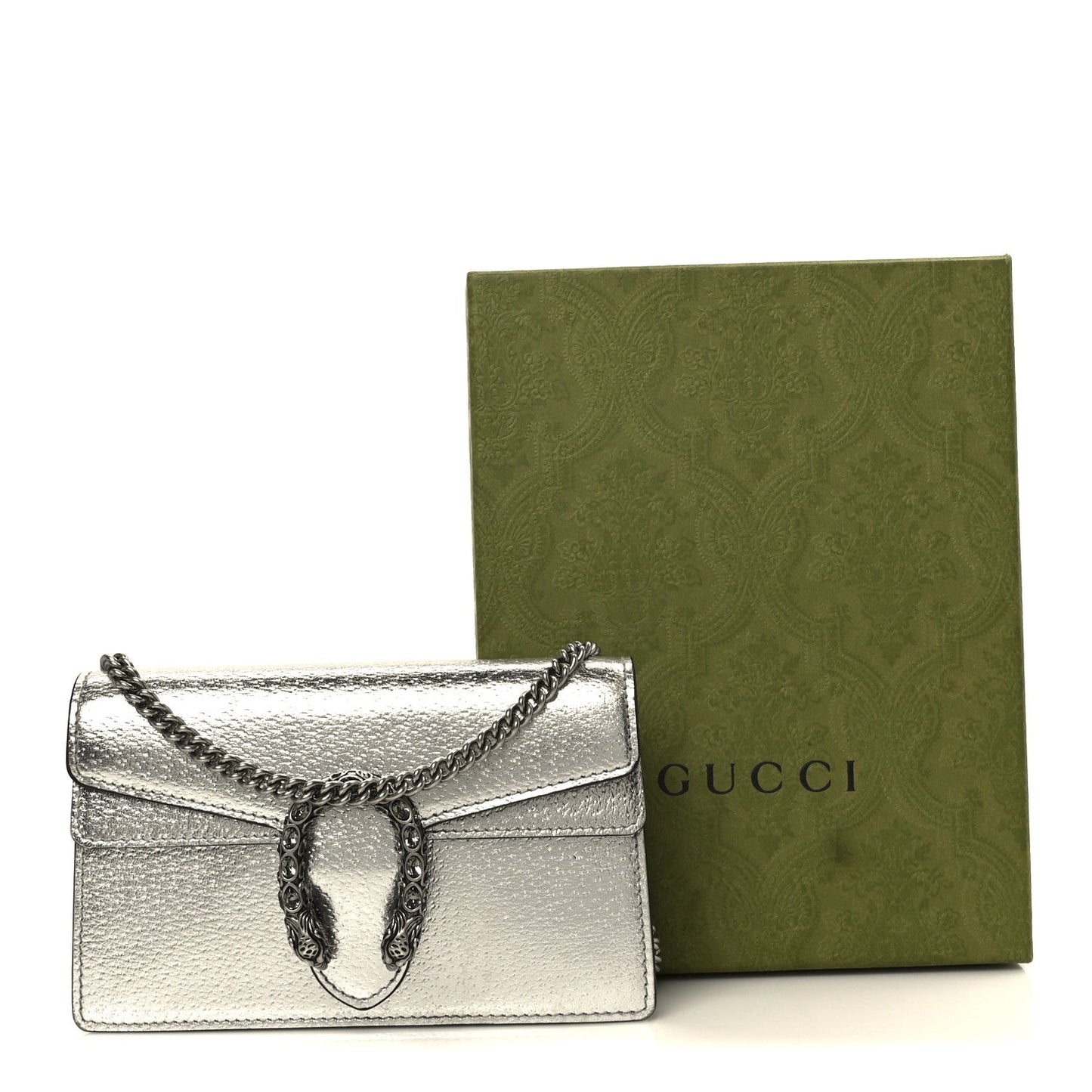 Metallic Calfskin Super Mini Dionysus Shoulder Bag Silver