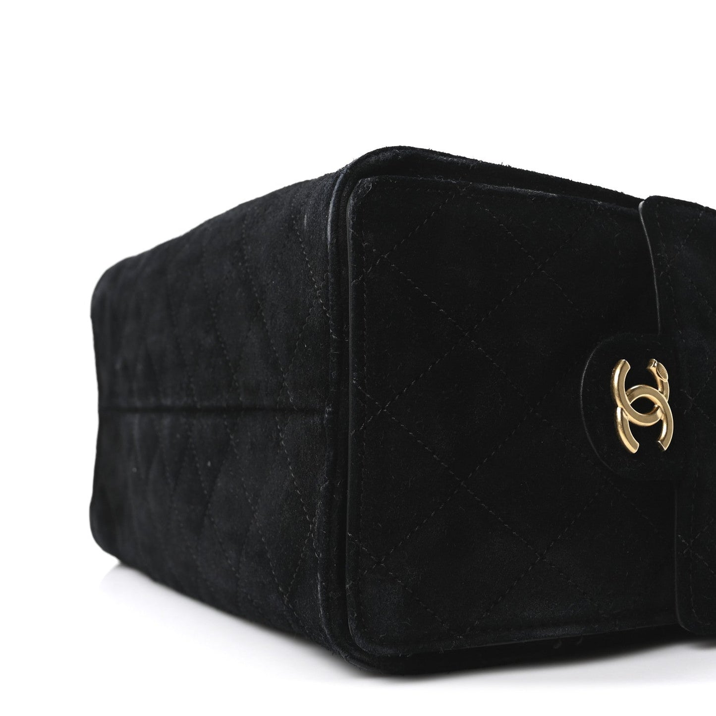 Suede Quilted Small Chanel 25 Handbag Black