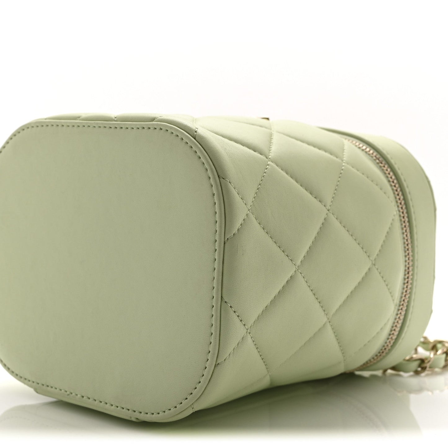 Lambskin Quilted Trendy Vanity Case Sea Green