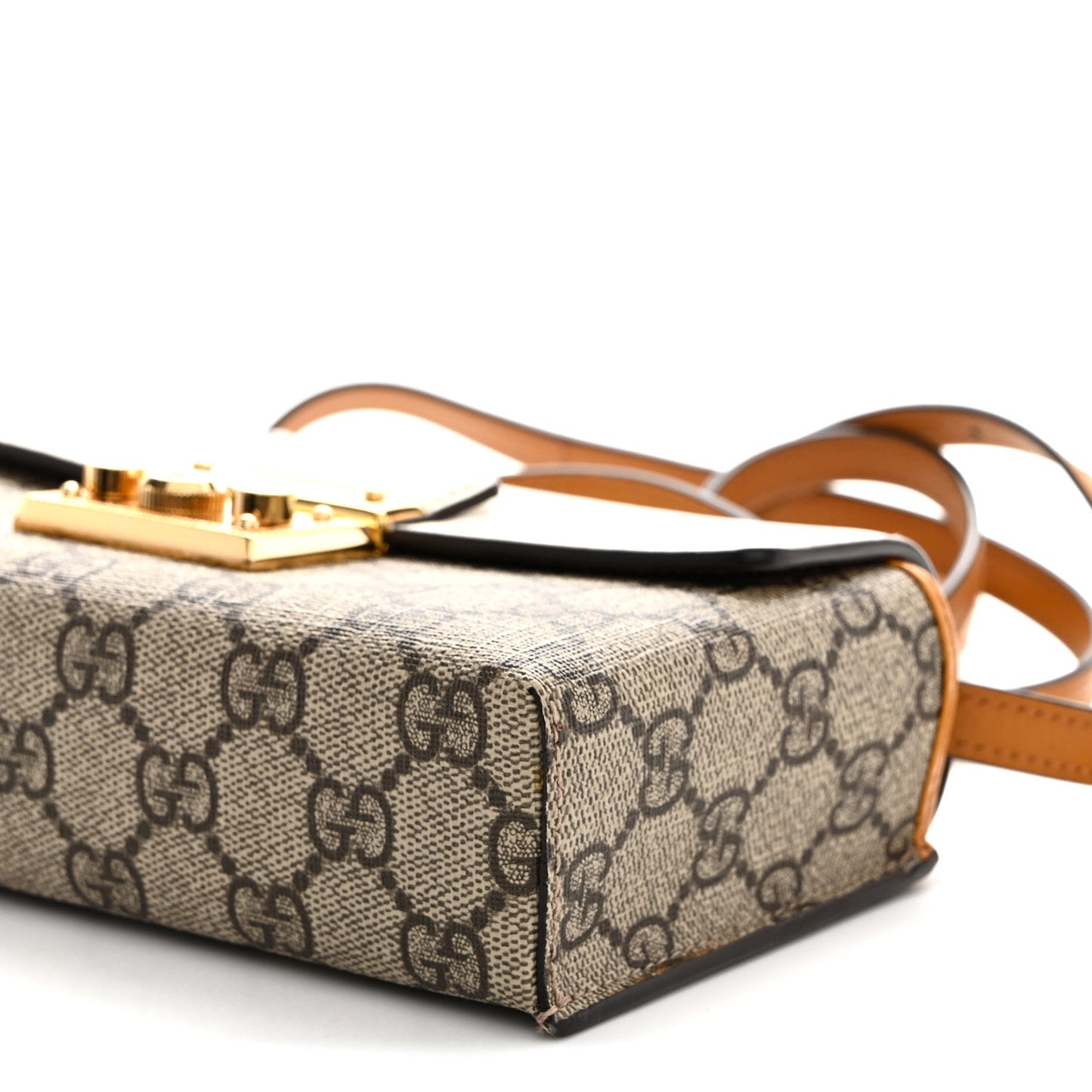 GG Supreme Monogram New Sakai Calfskin Mini Padlock Top Handle Shoulder Bag Beige Ebony Mystic White Sun Oil