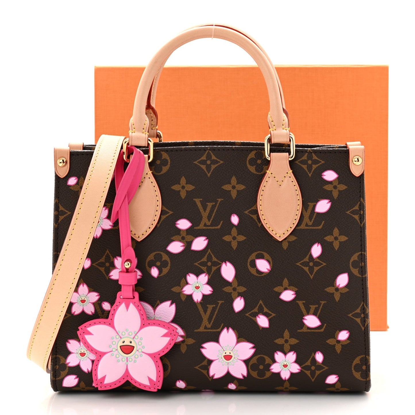 LV X TM Monogram Cherry Blossom Onthego PM Sakura Brown