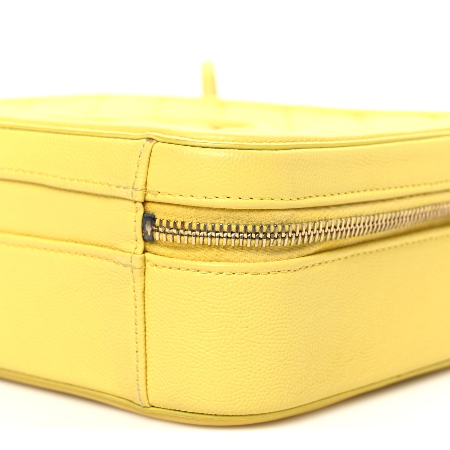 Caviar Quilted Medium CC Filigree Vanity Case Yellow