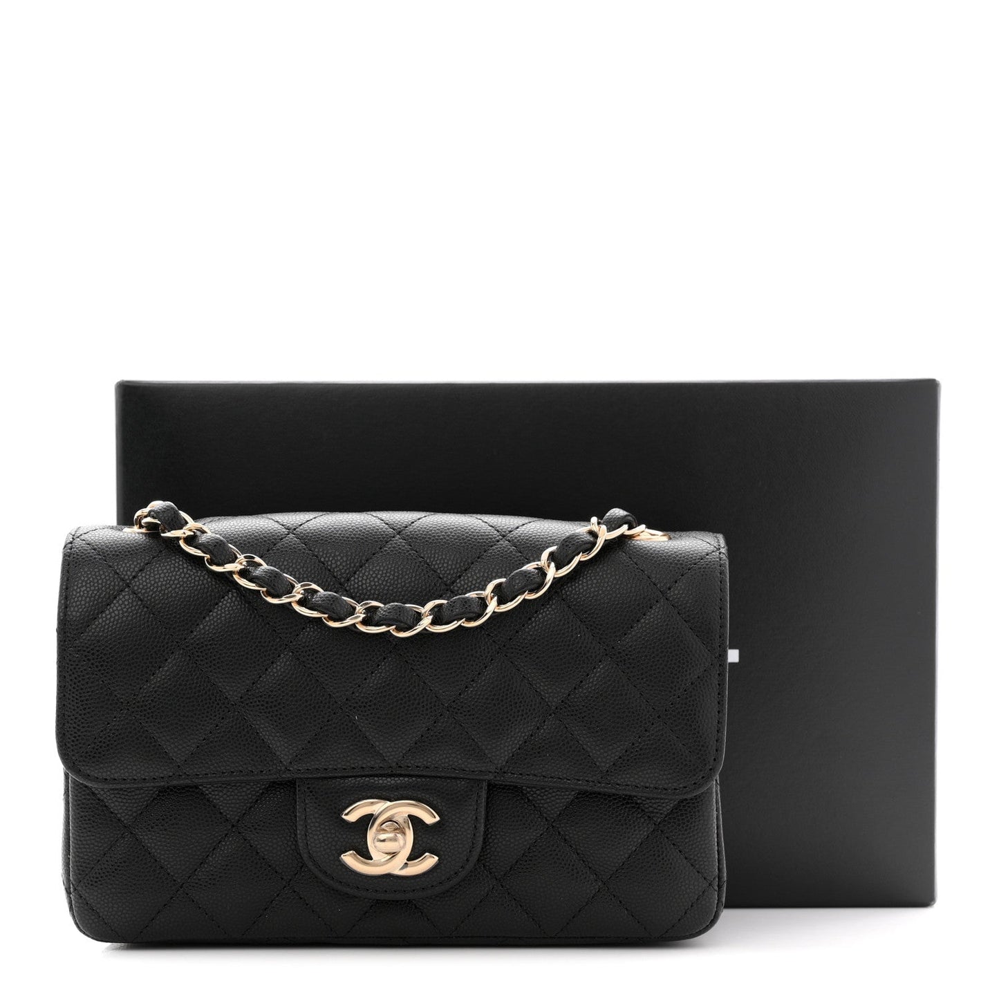 Caviar Quilted Mini Rectangular Flap Black