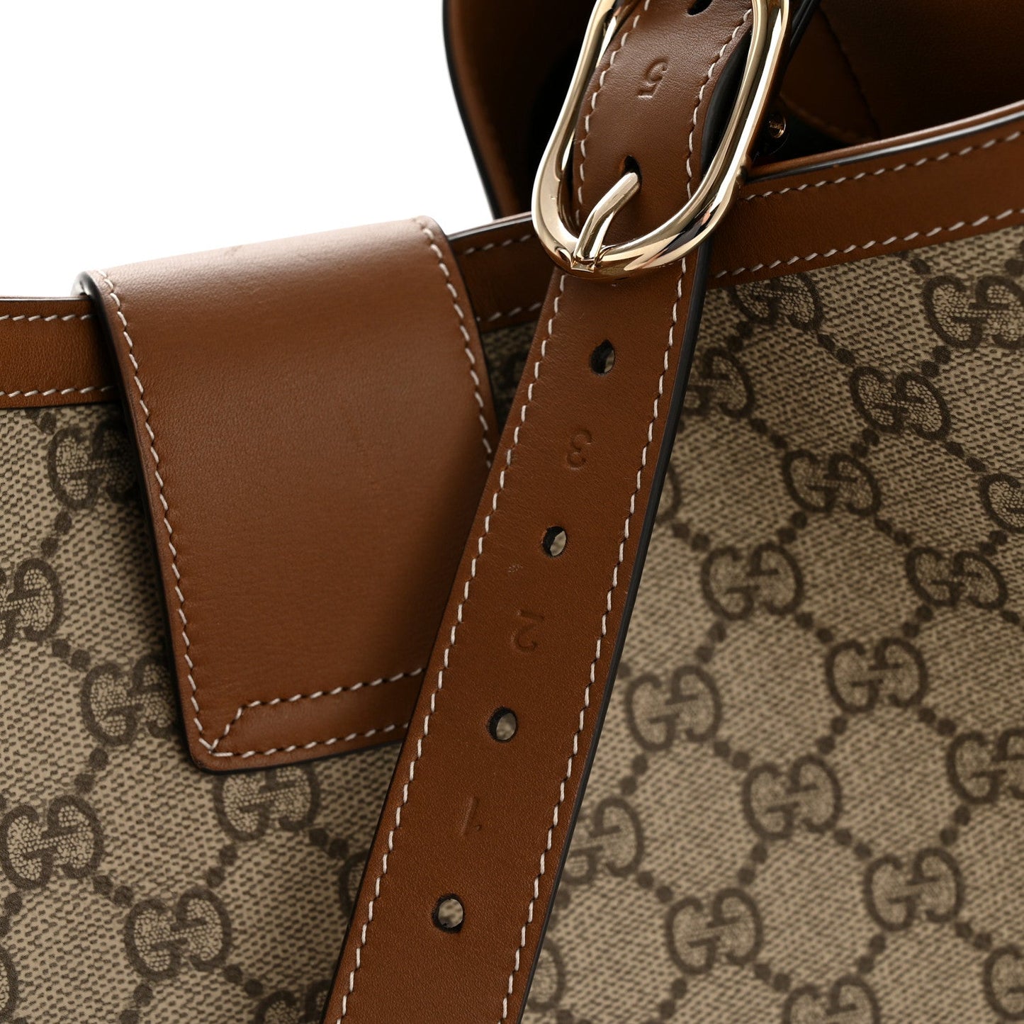 GG Icon Monogram Padlock Shoulder Bag Beige Dark Brown