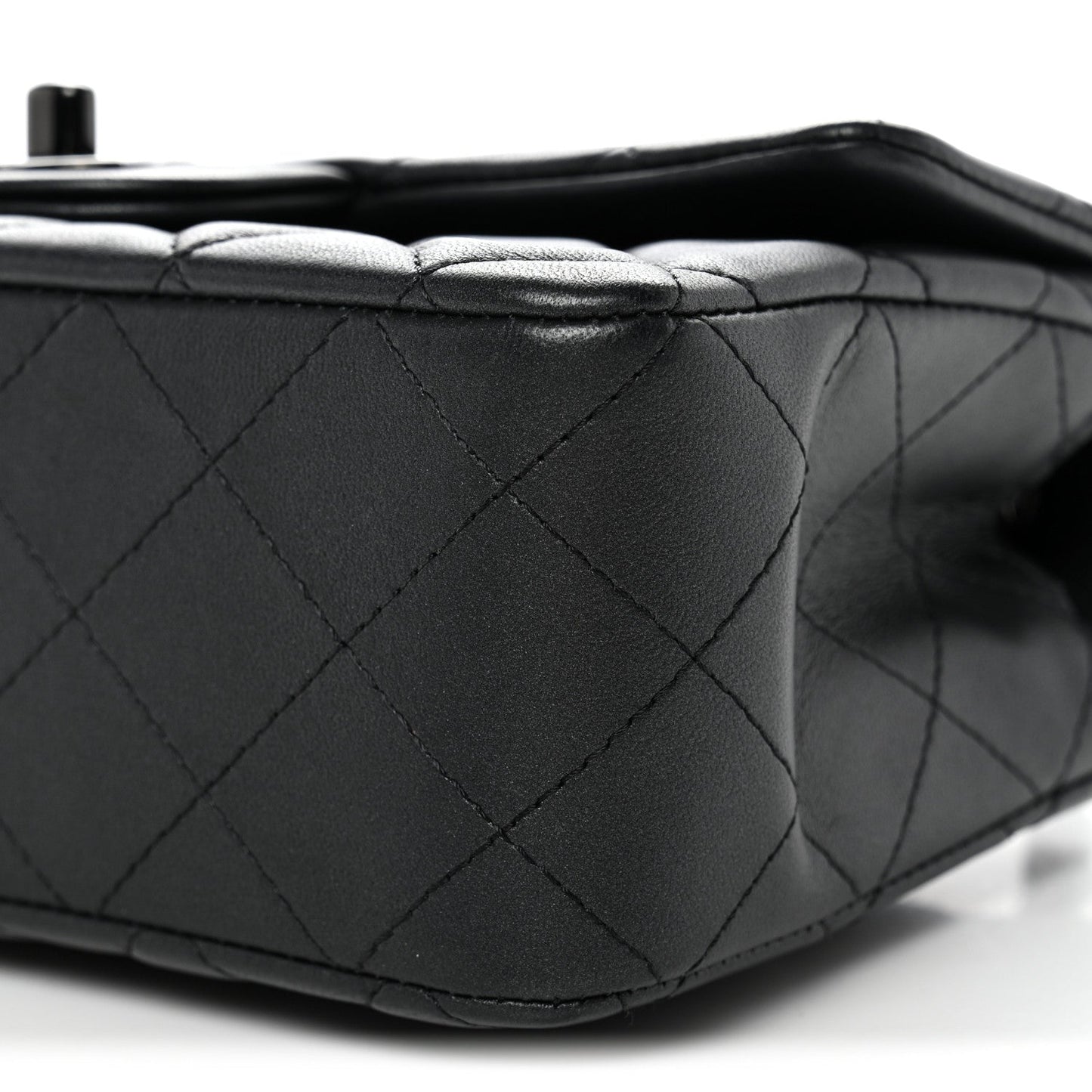 Lambskin Quilted Mini Rectangular Flap So Black