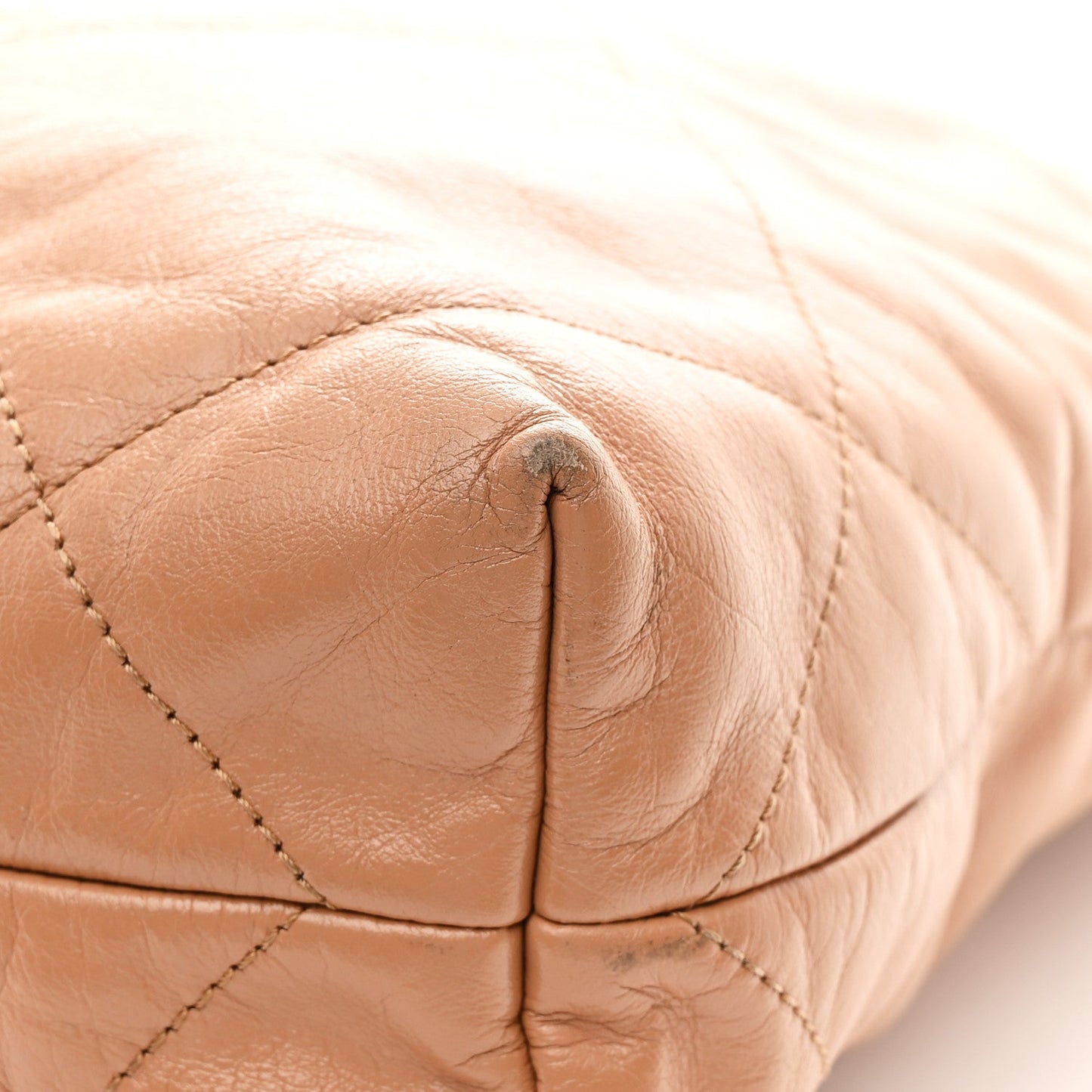 Shiny Calfskin Quilted Small Chanel 22 Beige