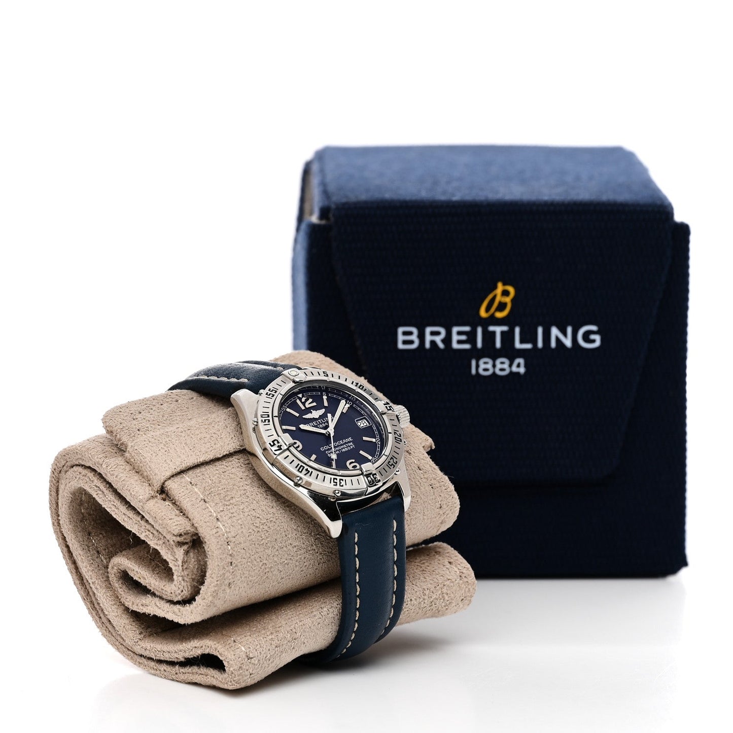 Stainless Steel Calfskin 32mm Colt Oceane Quartz Watch Blue A77350