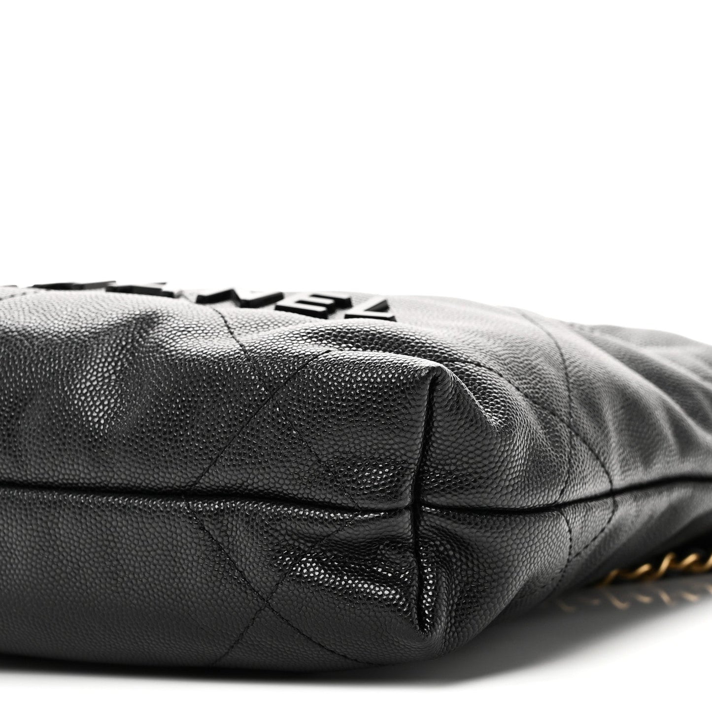 Shiny Caviar Quilted Monochrome Mini Chanel 22 Black