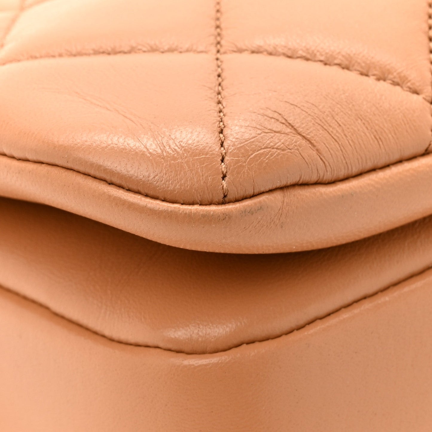 Lambskin Quilted Medium Trendy CC Flap Dual Handle Bag Camel