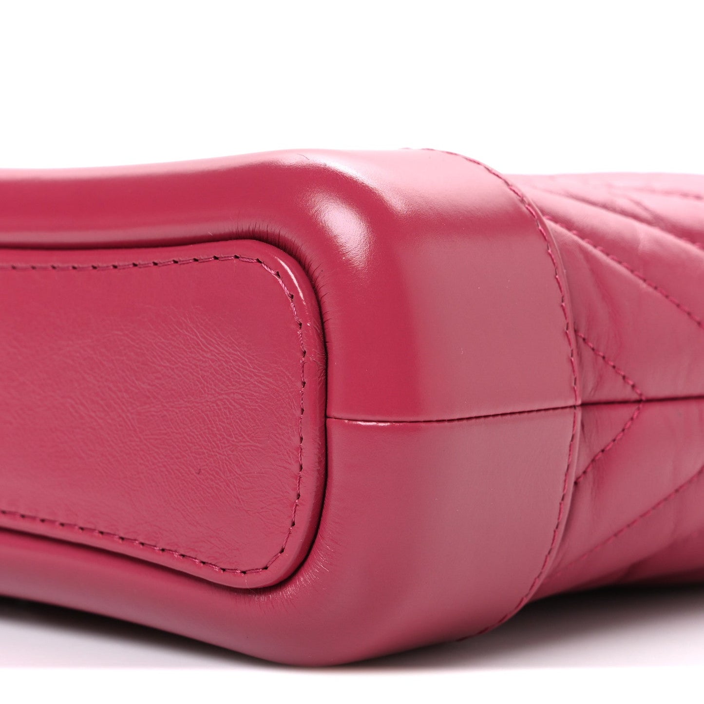 Aged Calfskin Chevron Quilted Small Gabrielle Hobo Dark Pink