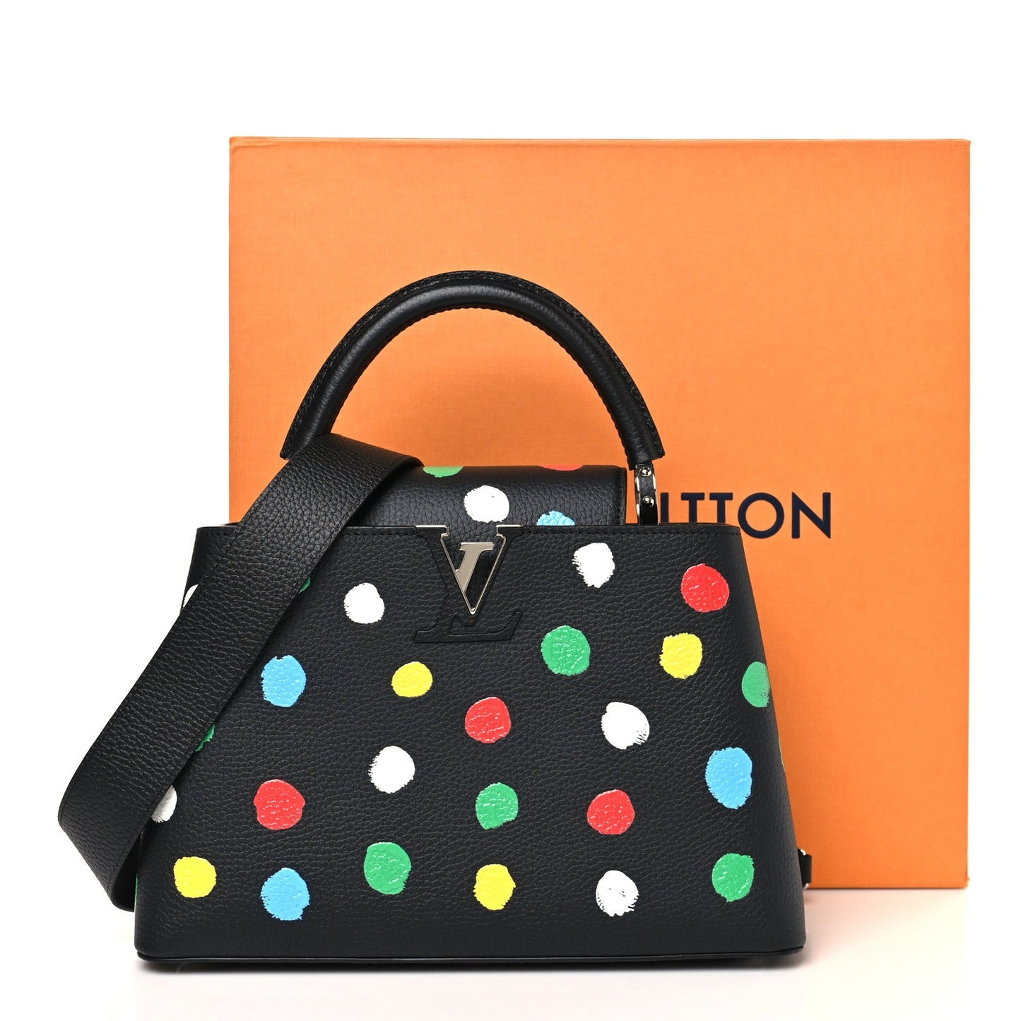 LV X YK Taurillon Capucines MM Black