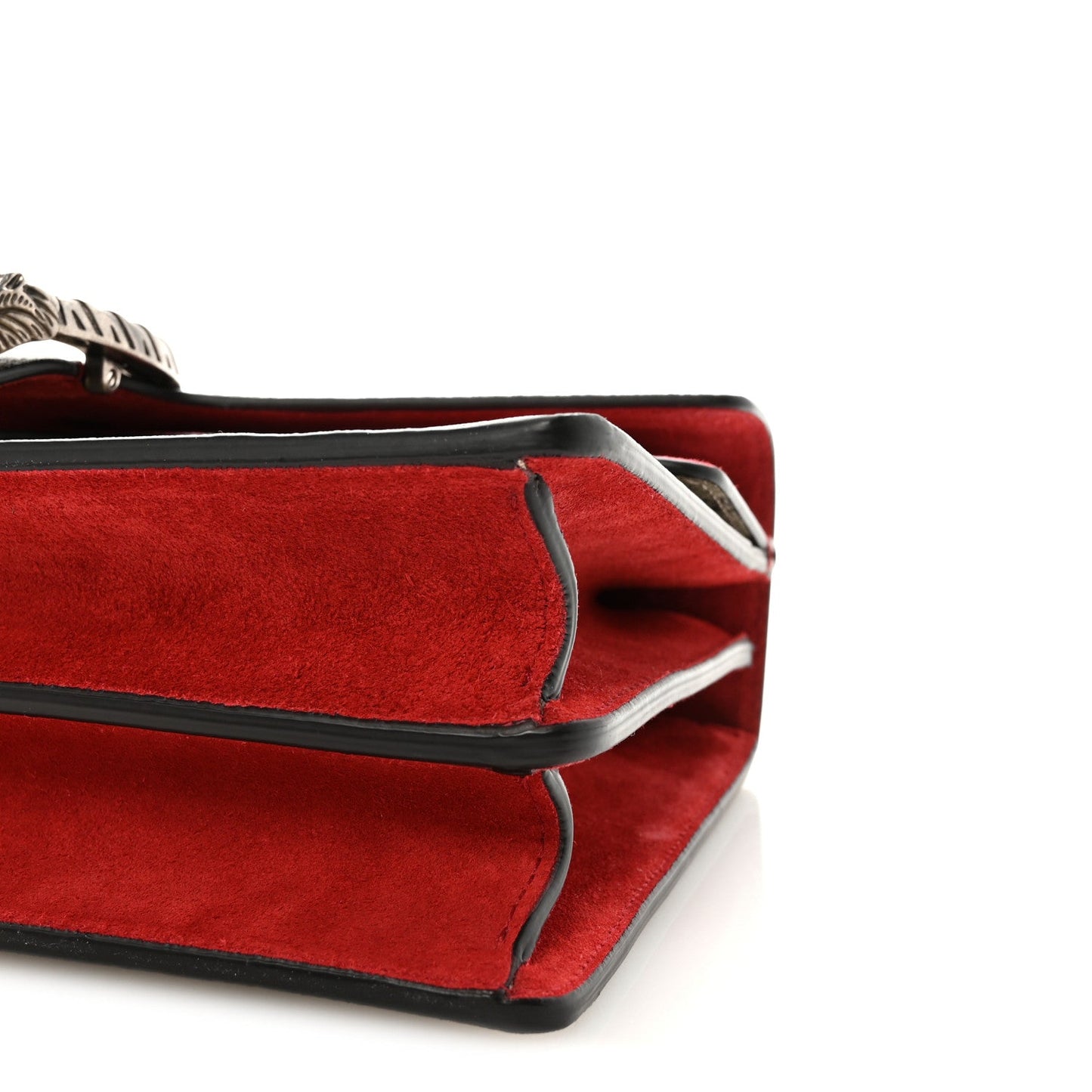 GG Supreme Monogram Suede Small Dionysus Shoulder Bag Beige Ebony Vulcanic Red