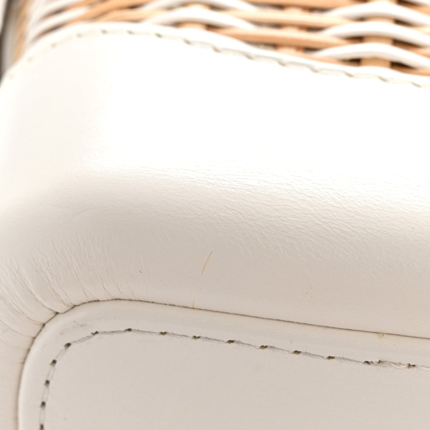 Rattan Calfskin Small Gabrielle Hobo Beige Ivory