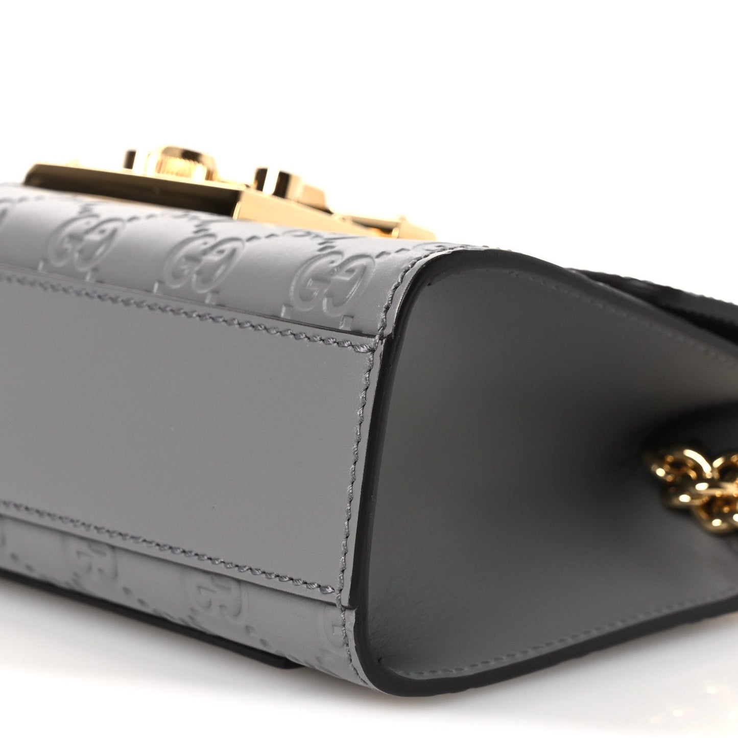 Guccissima Small Padlock Shoulder Bag Grey