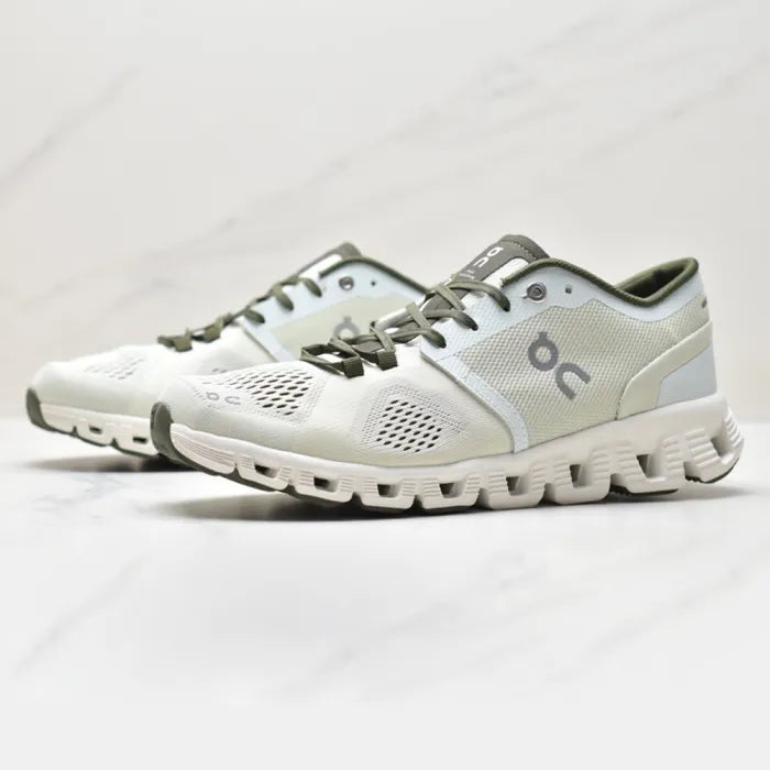 On Running Cloud X Sneakers in Green White