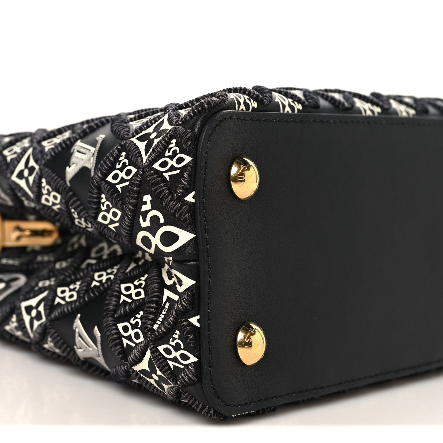 Calfskin Since 1854 Embroidered Capucines PM Black